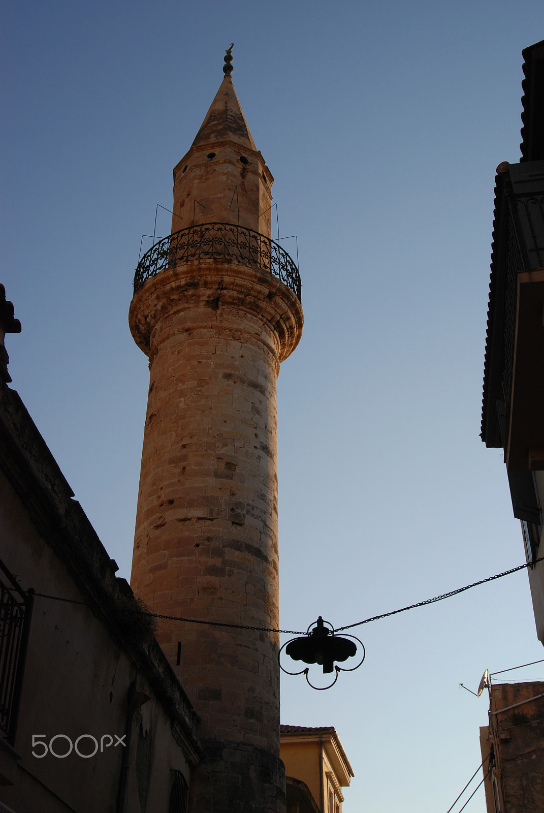 Nikon D80 sample photo. Tower with moon photography