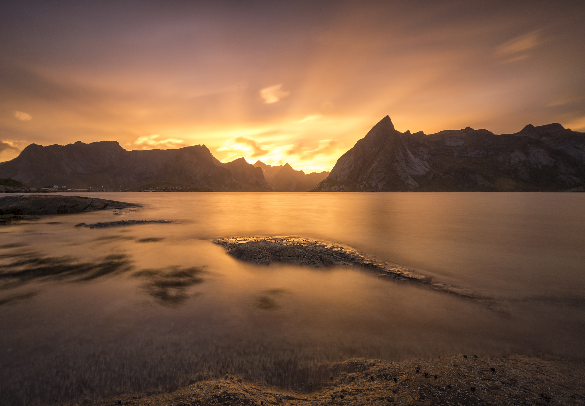 Nikon Df sample photo. Reine sunset photography