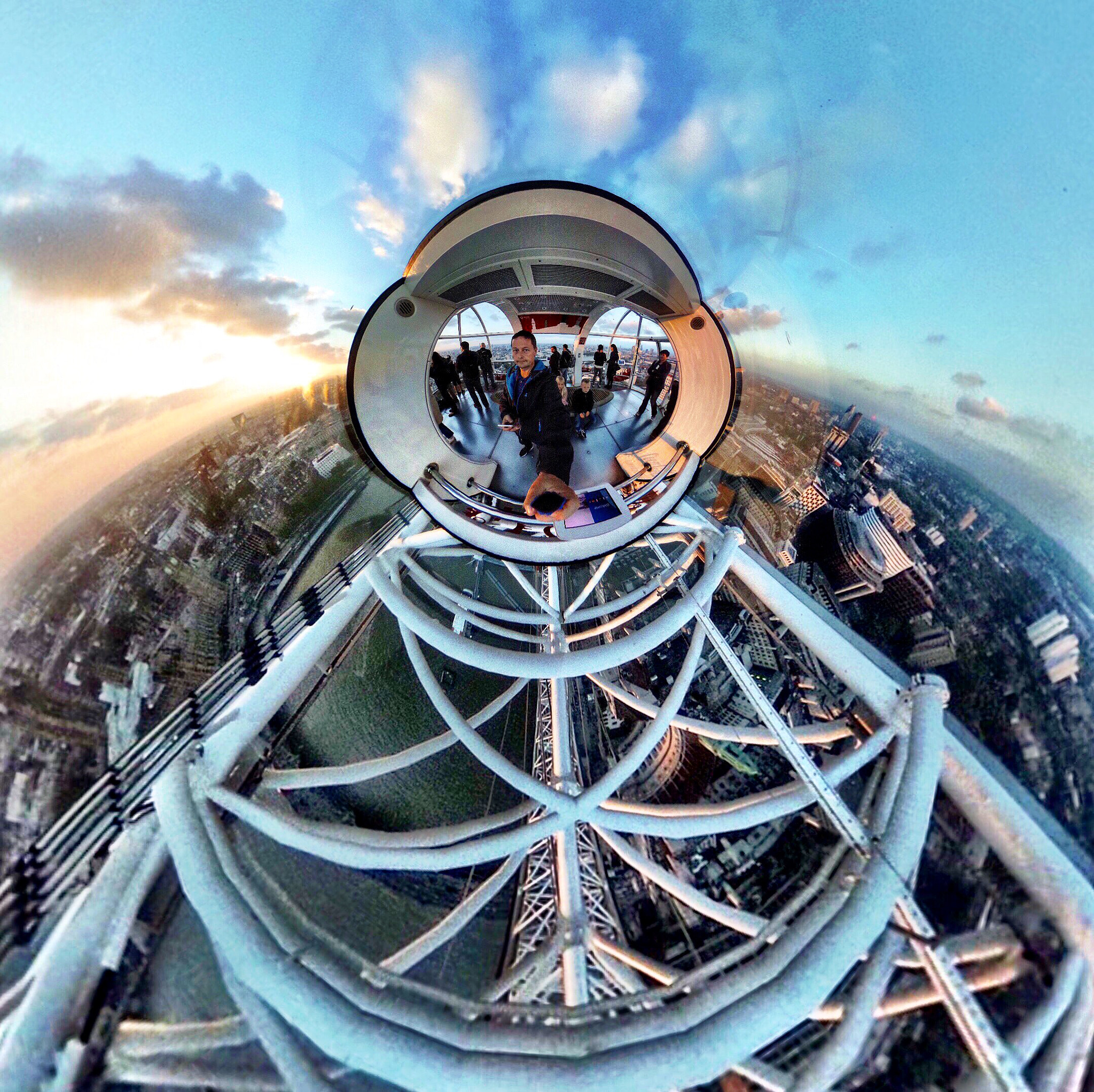 Ricoh Theta S sample photo. London eye photography