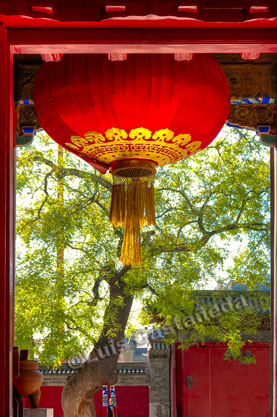 Pentax K20D sample photo. Red lamp. dong yue temple. beijing. photography