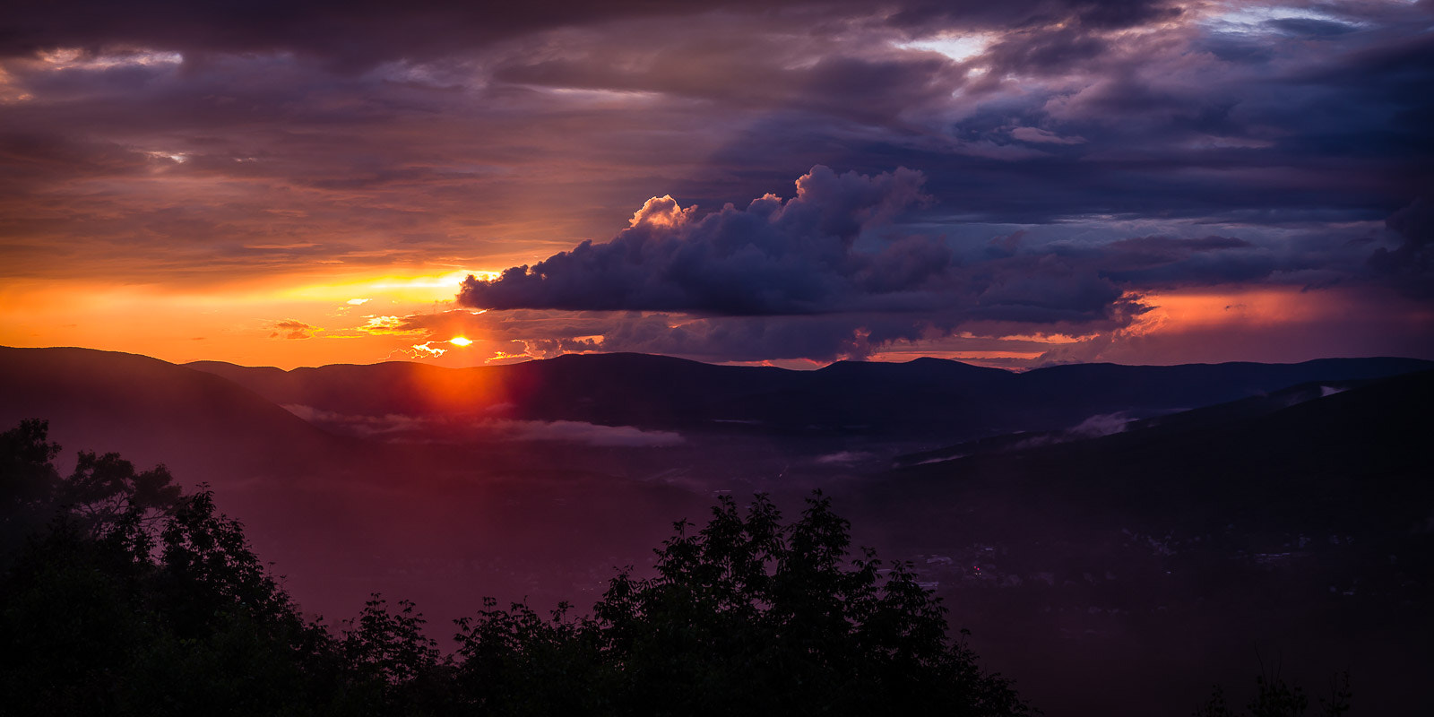 Pentax K-5 IIs sample photo. Sunset over the berkshires photography