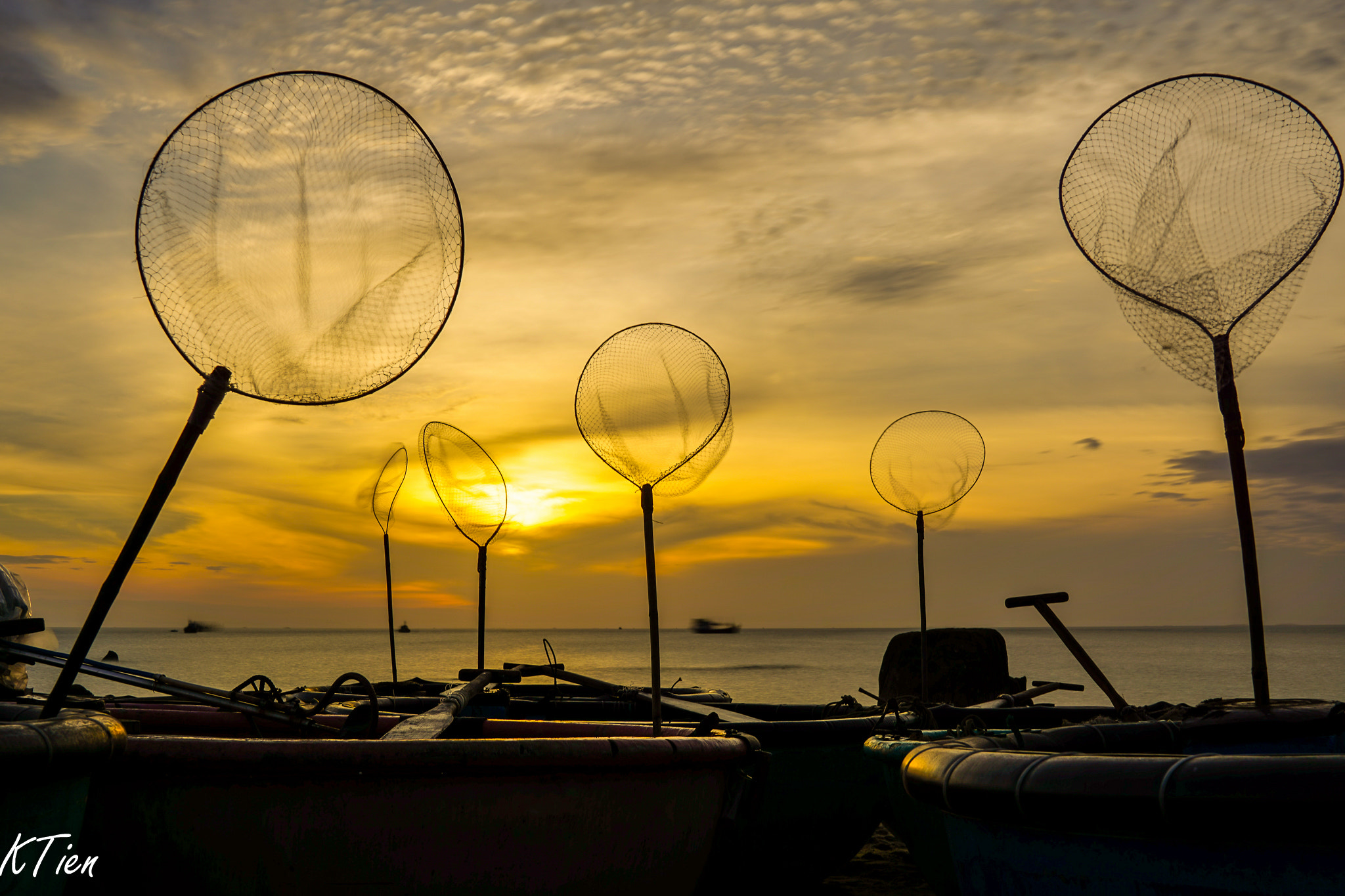 Sony a6000 sample photo. Sunrise on fishing nets photography