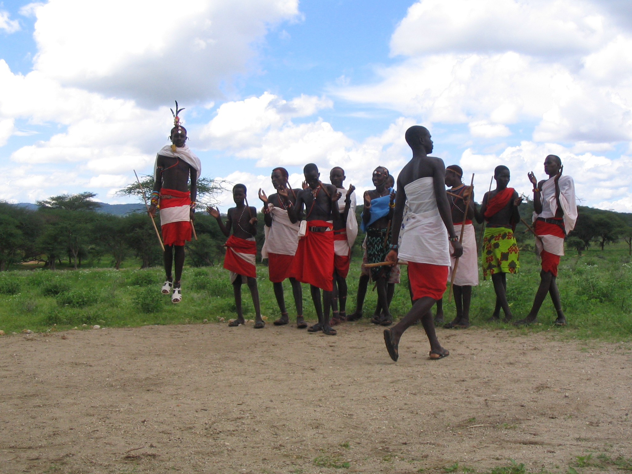 Canon POWERSHOT A70 sample photo. Samburu warriors jumping photography