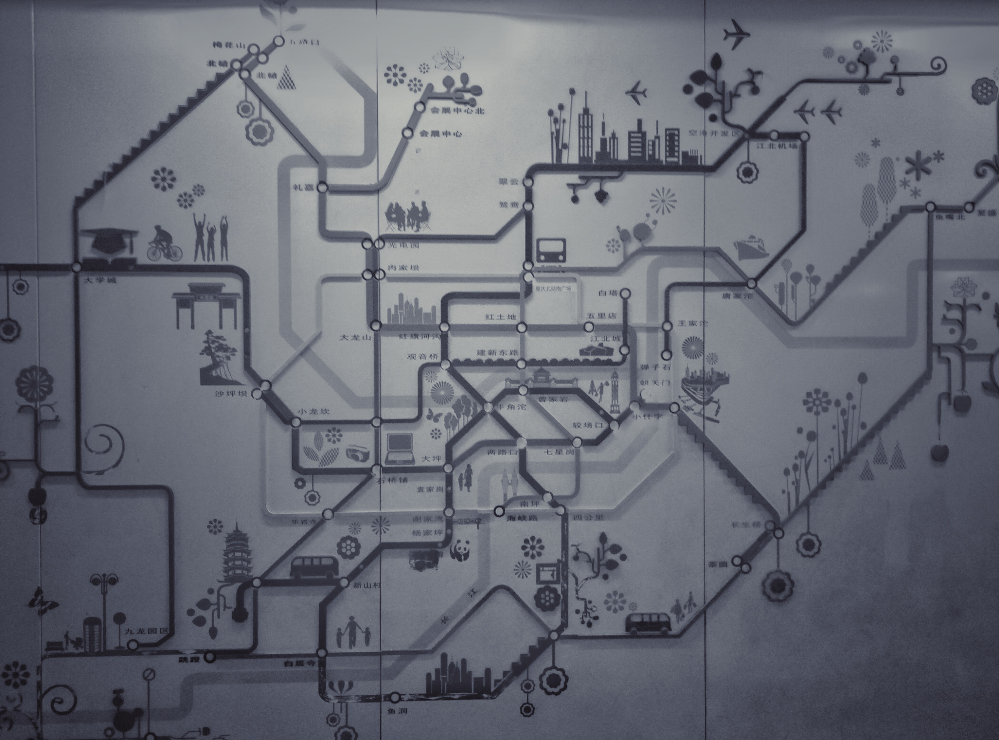 Meizu m3 sample photo. The subway station map of chongqing photography