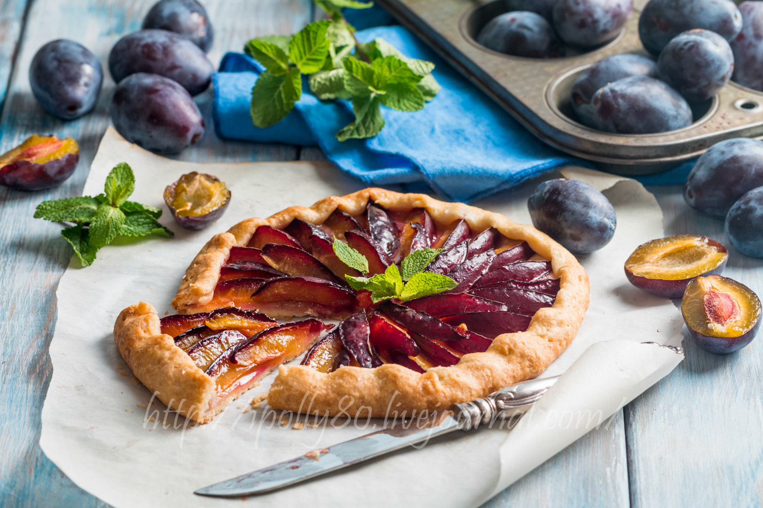 Canon EOS 70D sample photo. Homemade plum galette photography