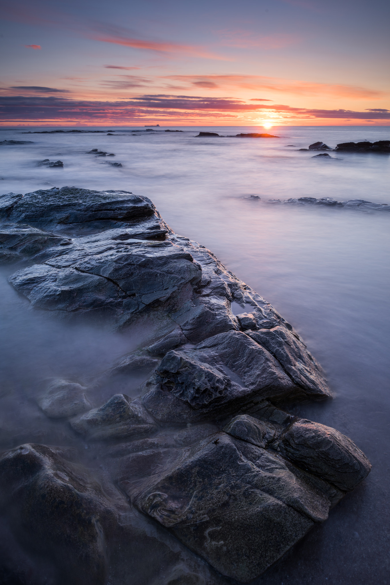 Nikon D810 + Nikon PC-E Nikkor 24mm F3.5D ED Tilt-Shift sample photo. Carr rocks sunrise photography