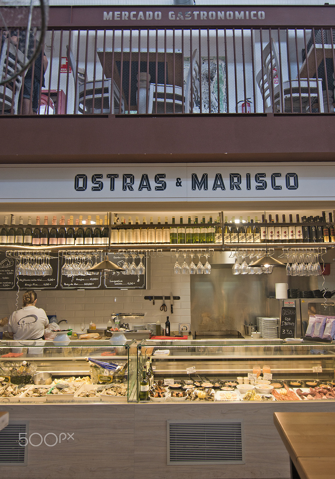 Nikon D7100 sample photo. Sant juan market interior  oyster bar photography