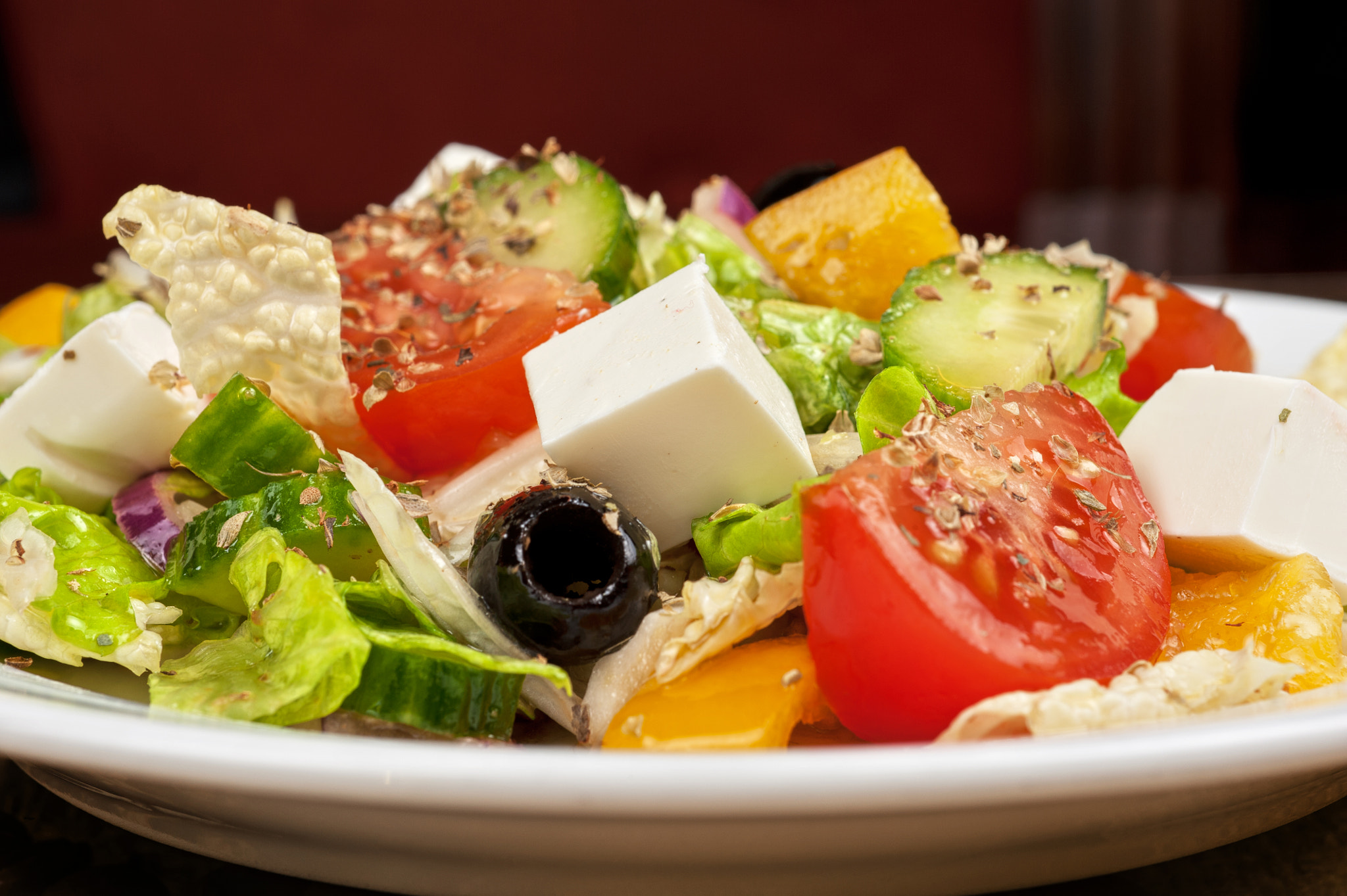 Nikon D700 + Nikon AF Micro-Nikkor 60mm F2.8D sample photo. Greek salad photography