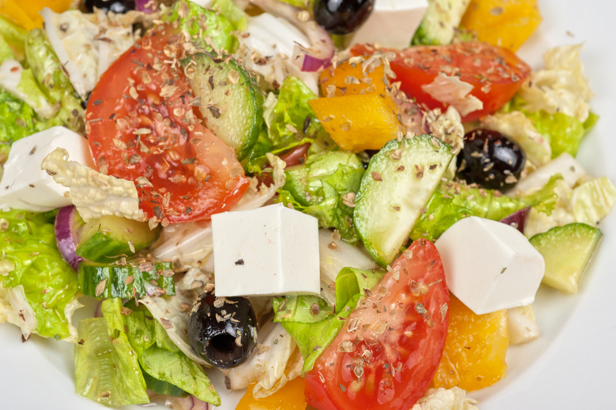 Nikon D700 + Nikon AF Micro-Nikkor 60mm F2.8D sample photo. Greek salad photography