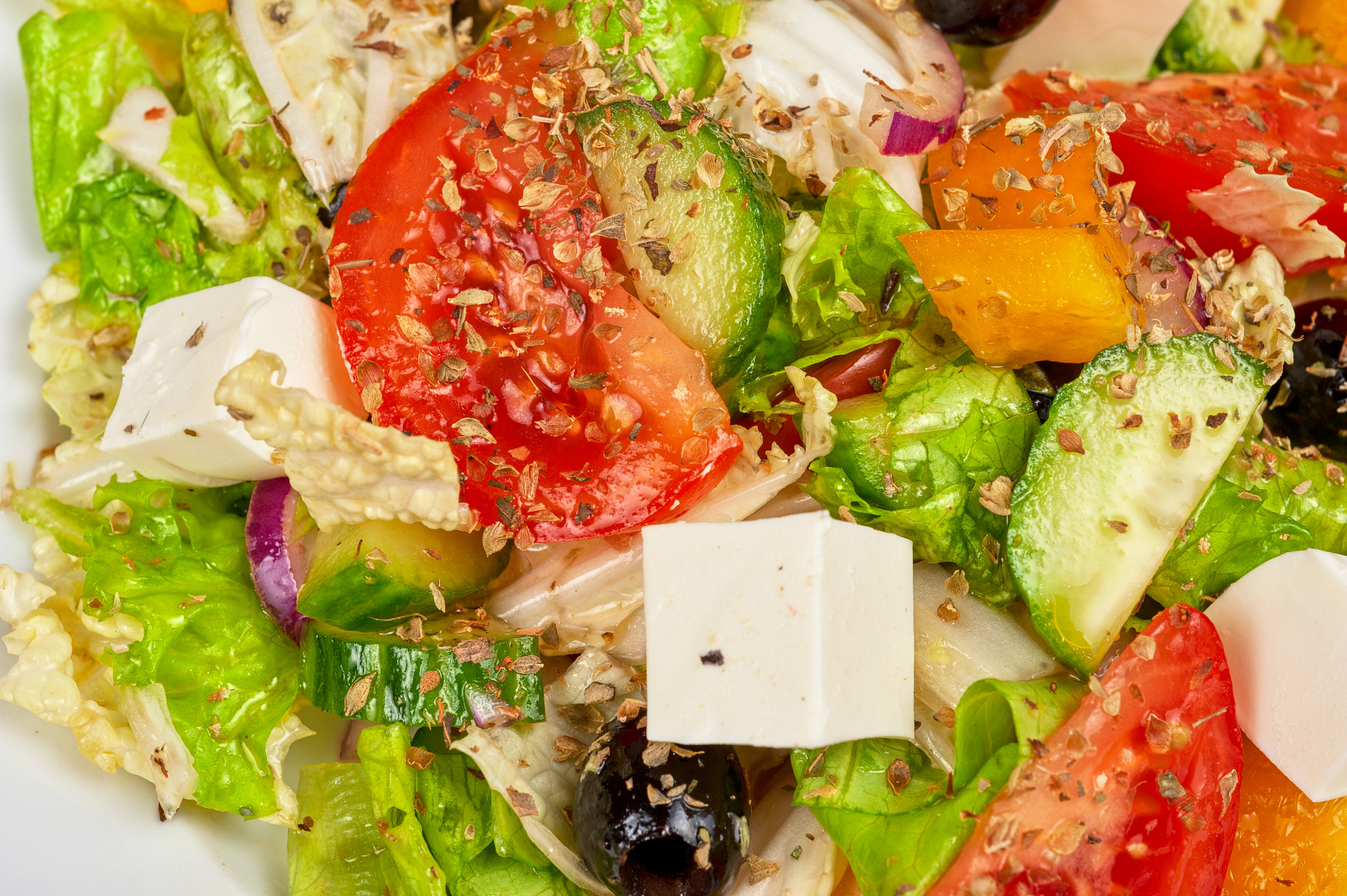 Nikon D700 + Nikon AF Micro-Nikkor 60mm F2.8D sample photo. Greek salad photography