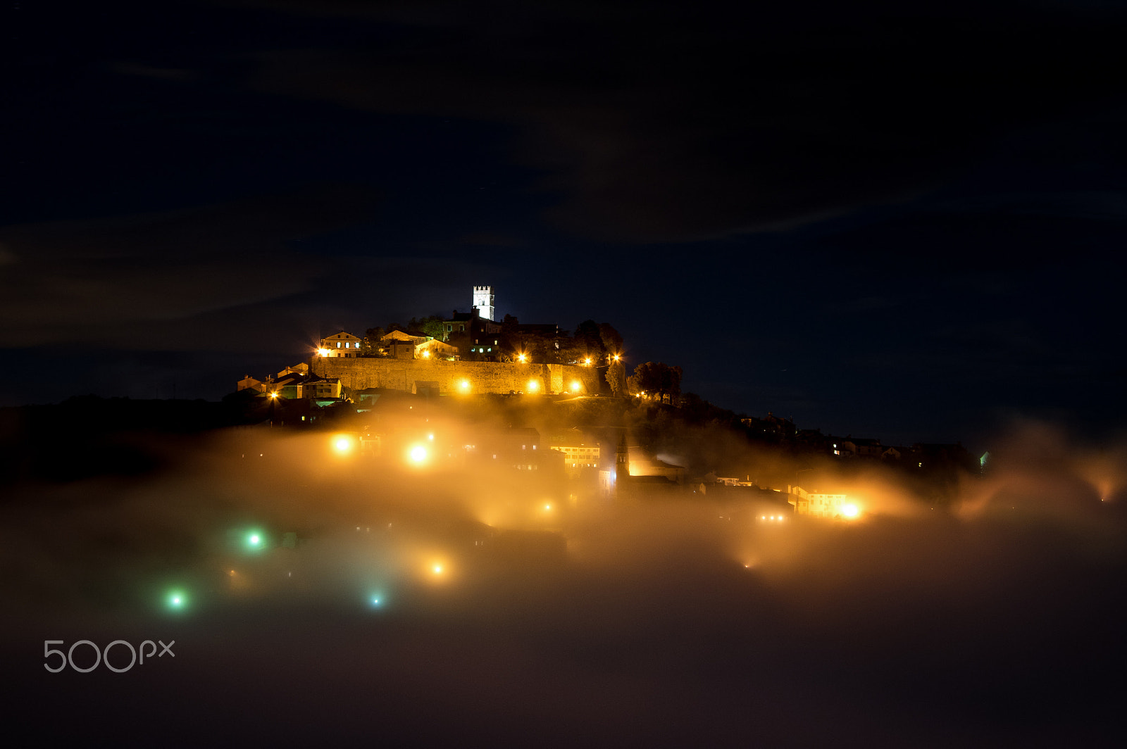 Pentax K-3 + Pentax smc DA 55-300mm F4.0-5.8 ED sample photo. Motovun nightscape photography