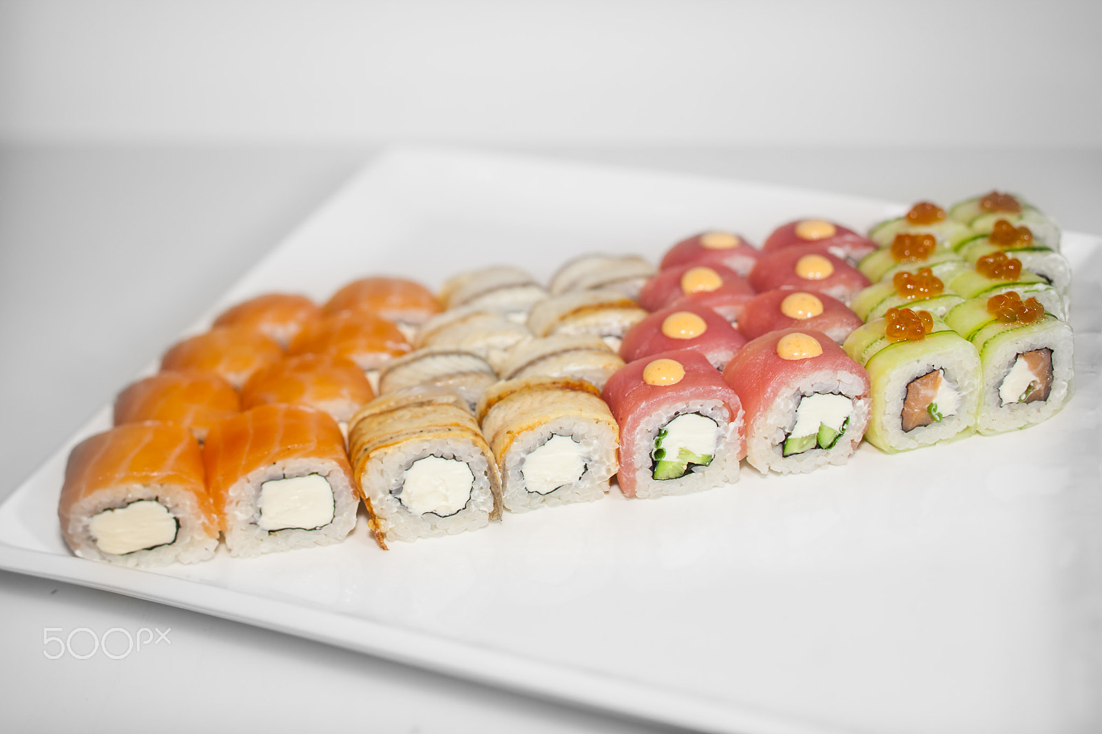 Canon EOS 5D Mark II sample photo. Sushi rolls set photography