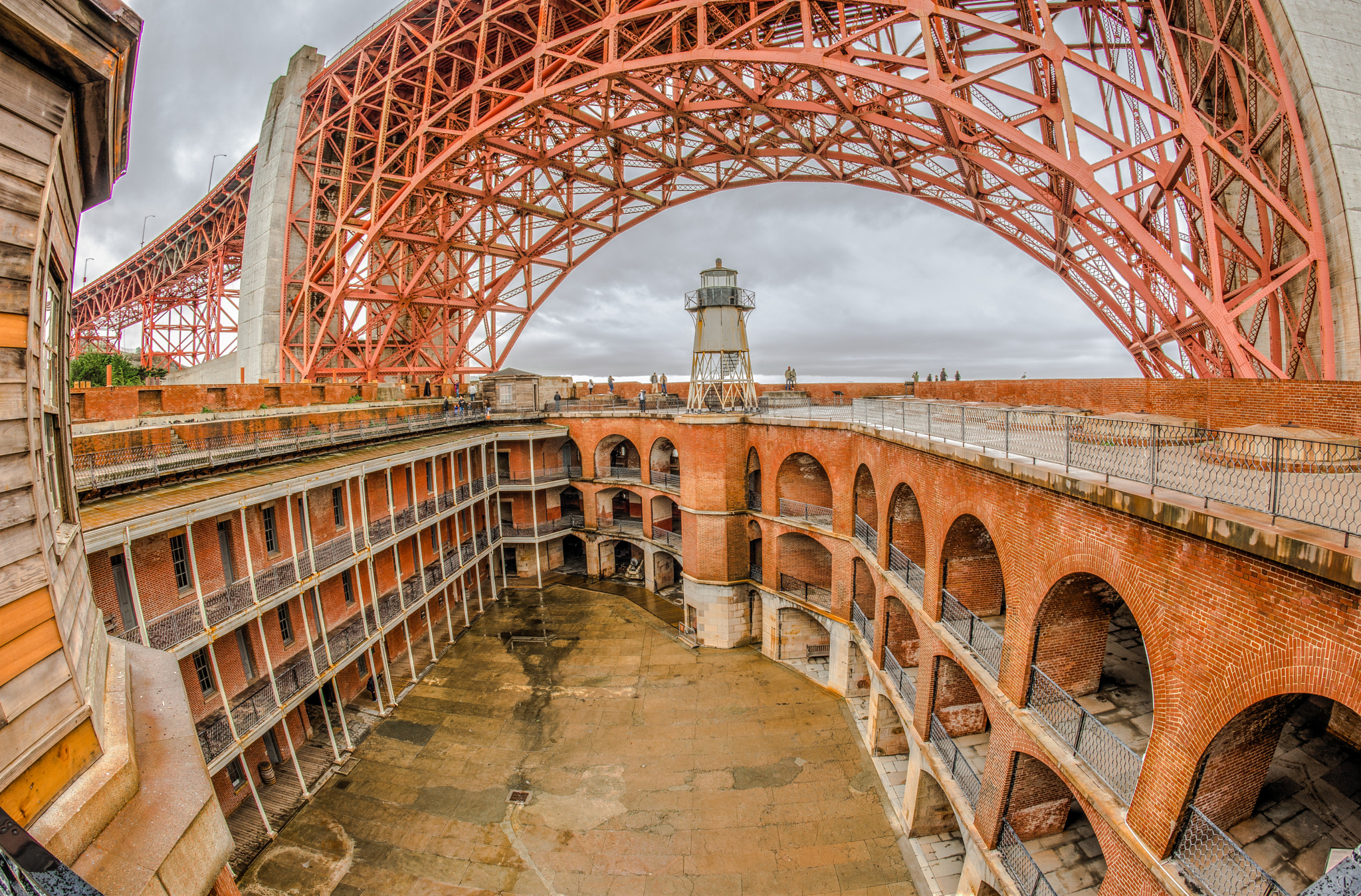 Nikon D800 + Nikon AF Fisheye-Nikkor 16mm F2.8D sample photo. Fort point, san francisco photography