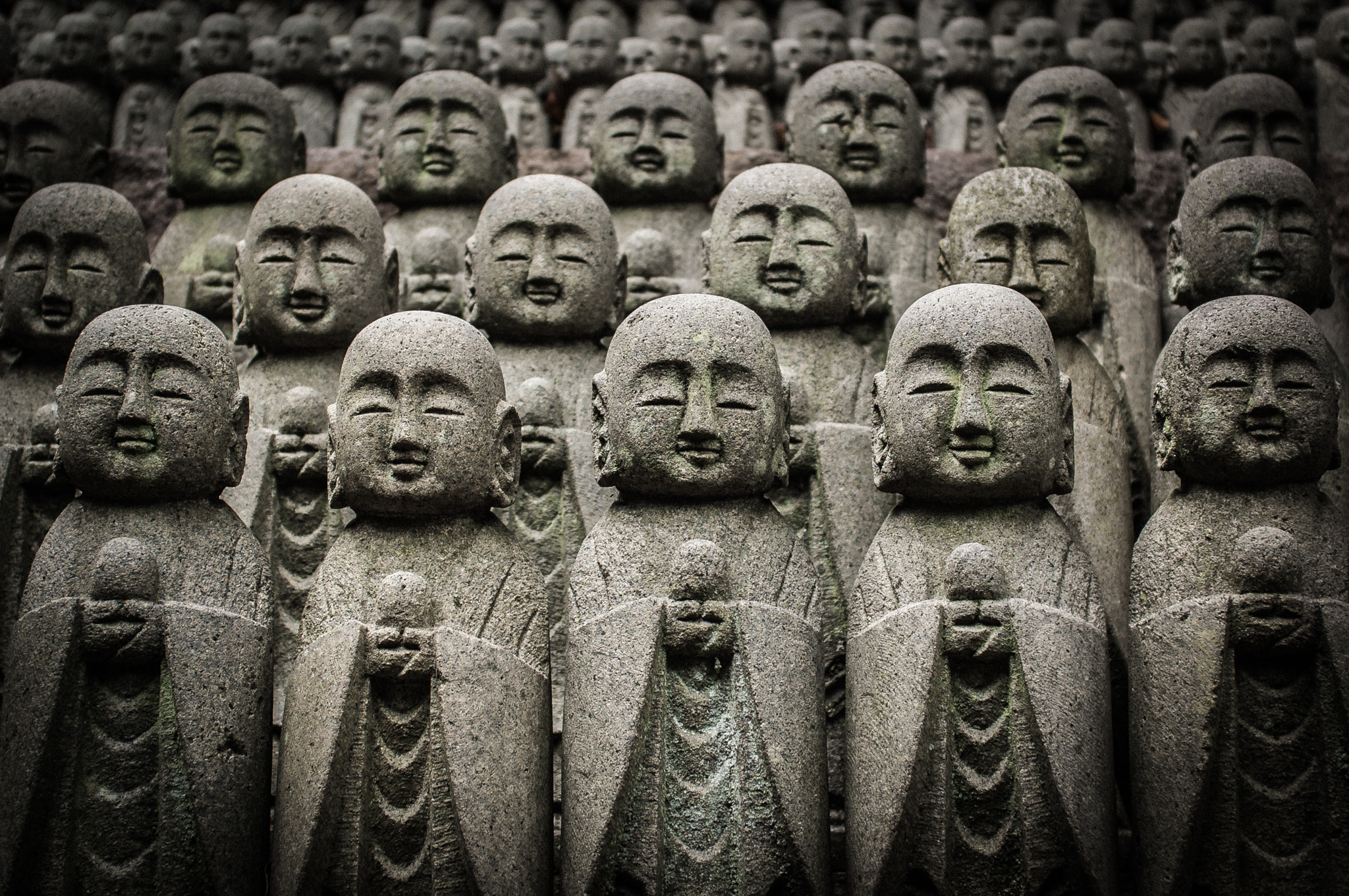 Nikon D70s sample photo. Jizo statues, kamakura, japan photography