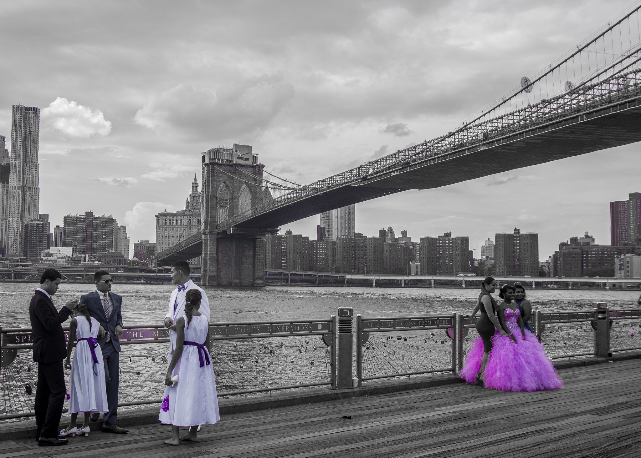 Nikon D610 sample photo. Wedding under the brooklyn bridge photography