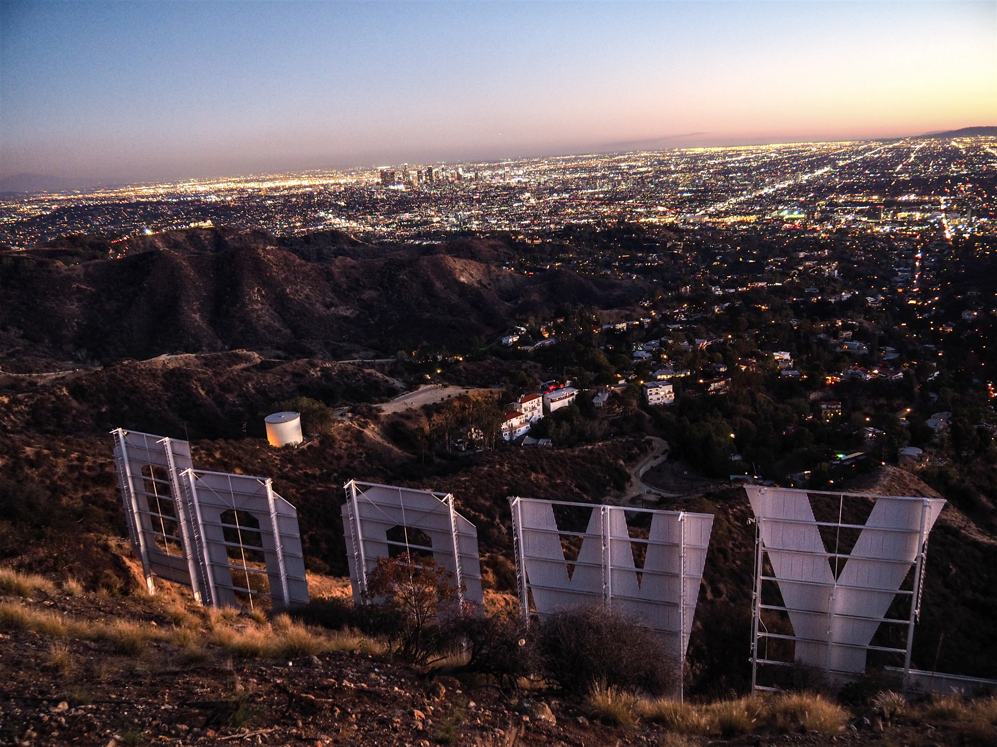 Olympus OM-D E-M1 sample photo. Hollywood sign (sunset) photography