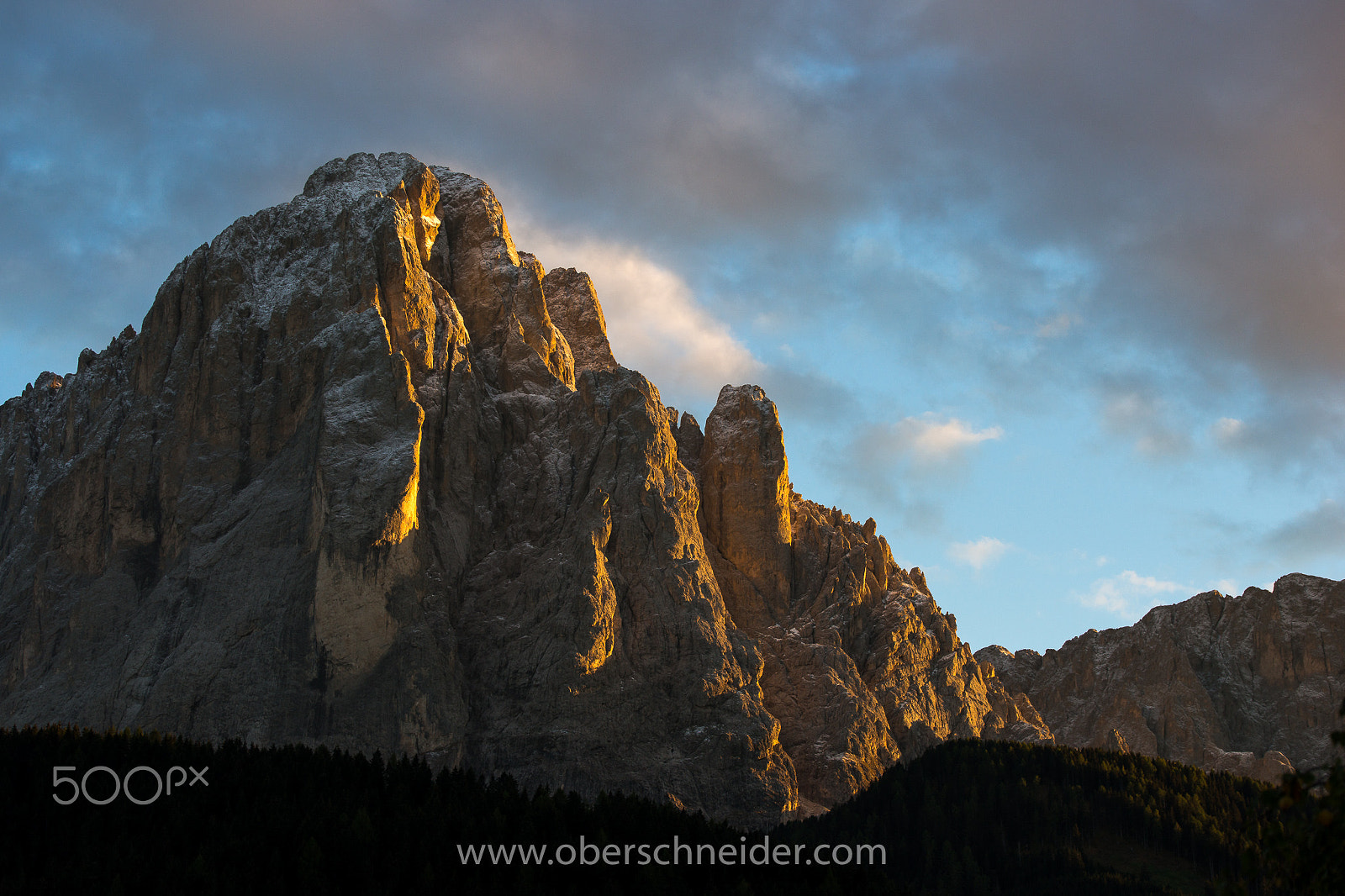 Sony a99 II sample photo. Sassolungo / langkofel in the last light of the day photography
