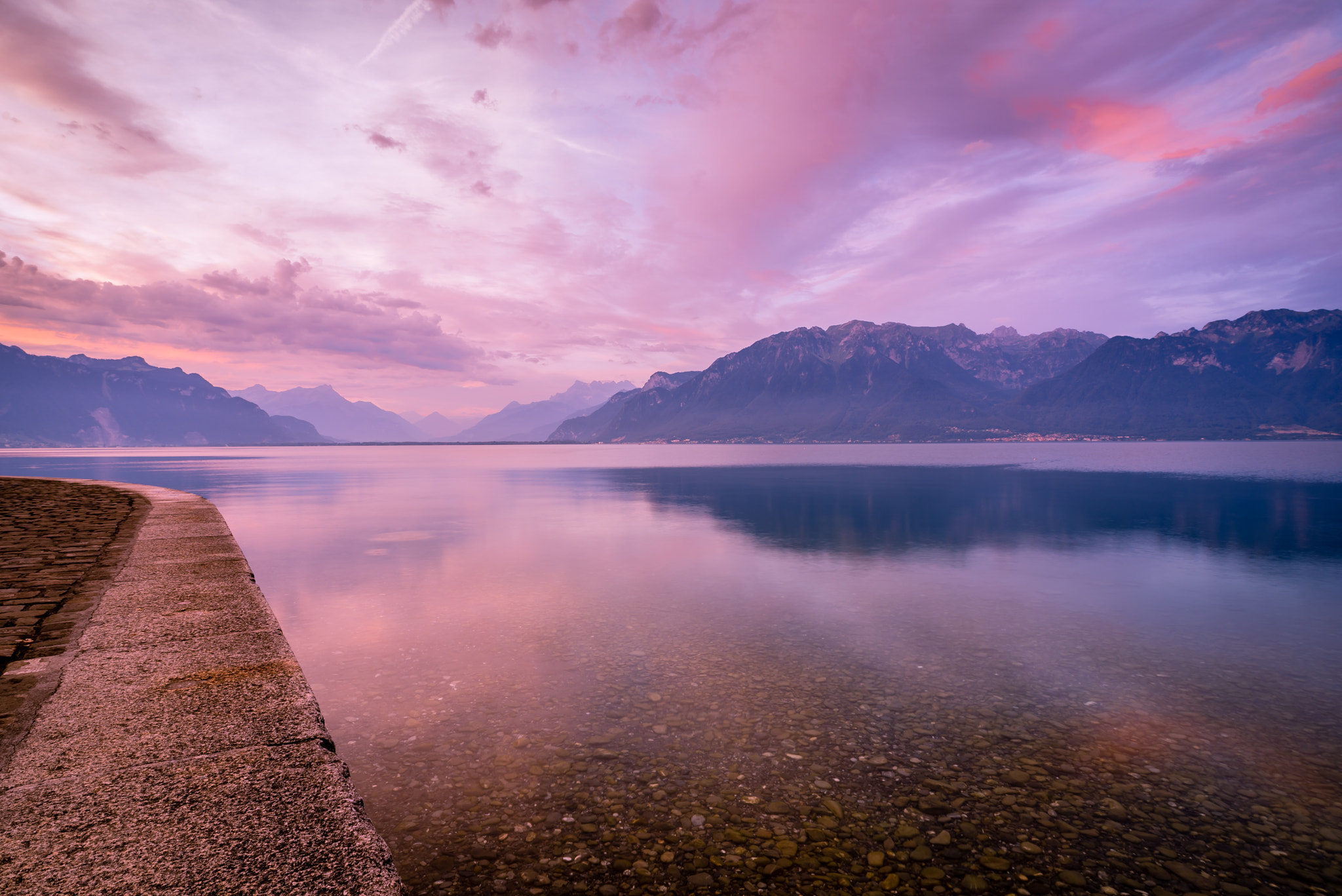 Nikon D610 + AF Nikkor 20mm f/2.8 sample photo. Lake geneva sunrise photography