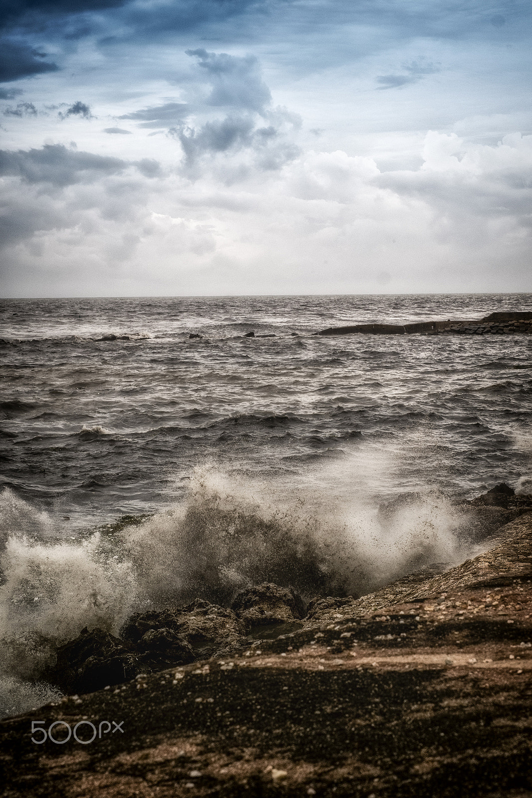 Fujifilm X-A1 sample photo. Dramatic sea photography