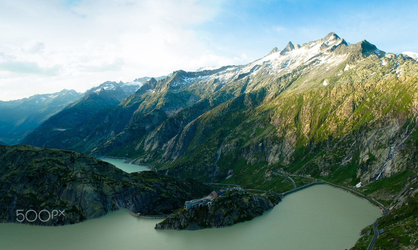 Nikon D2X sample photo. Grimselpass and lake grimselsee in the swiss alps photography