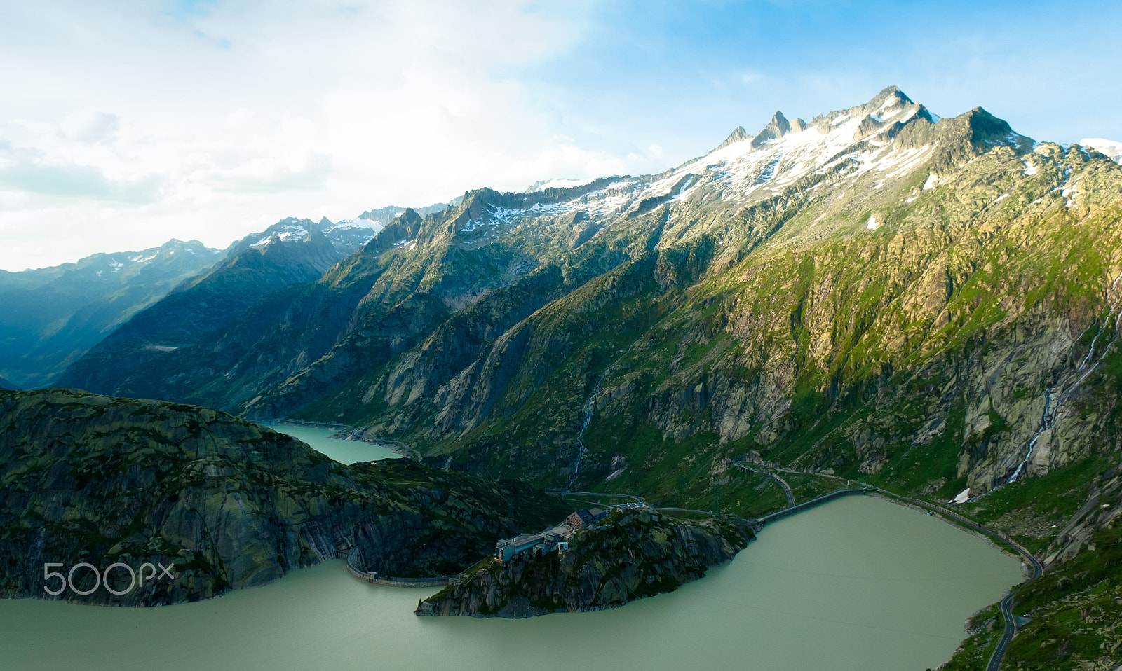 Nikon D2X sample photo. Grimselpass and lake grimselsee in the swiss alps photography