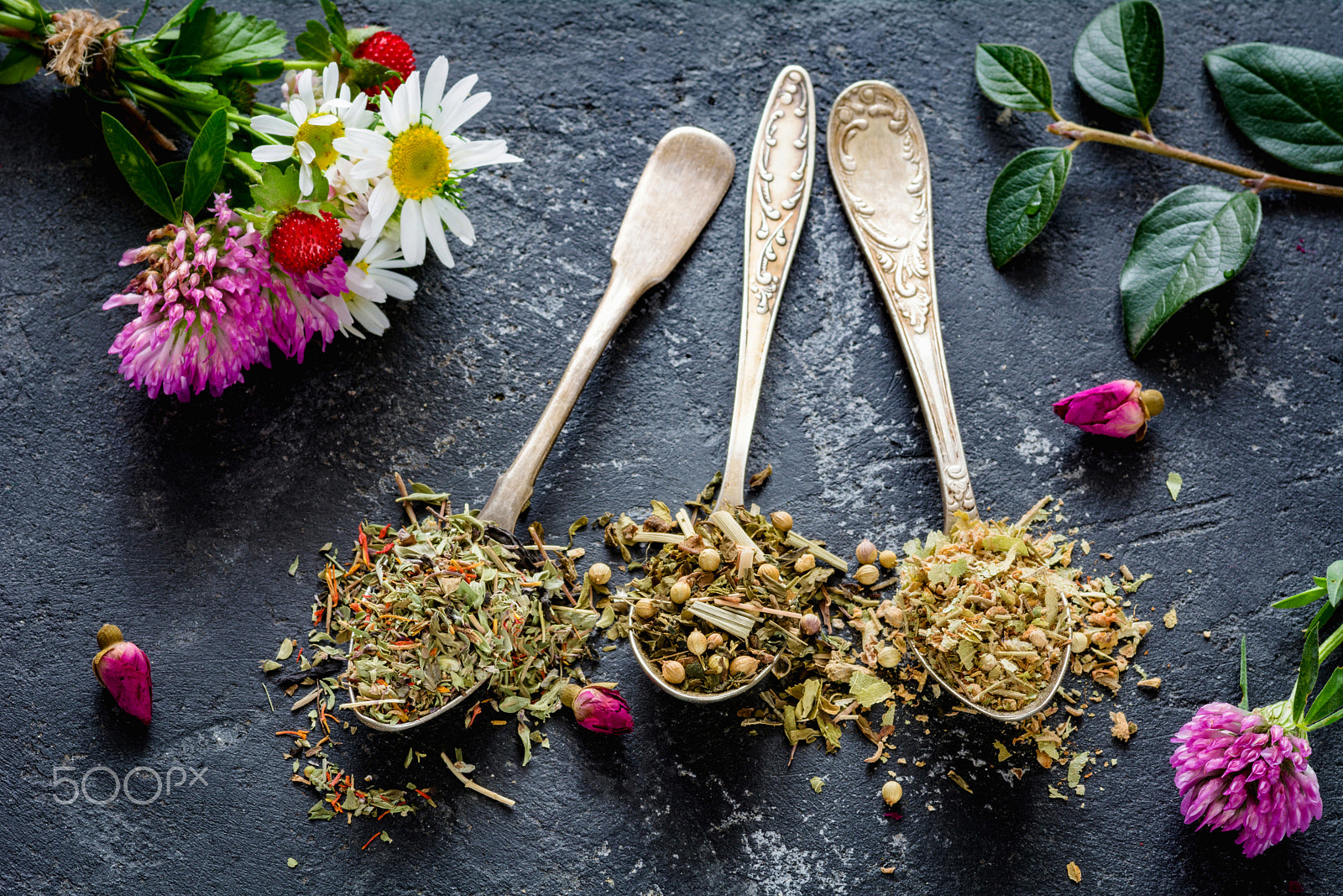 Nikon D7100 sample photo. Herbal tea in tea spoons photography