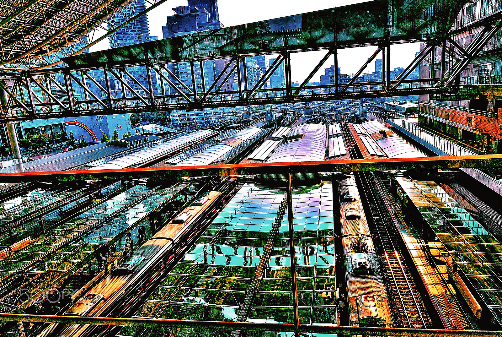 Nikon D200 sample photo. Osaka station concourse (hdr) photography