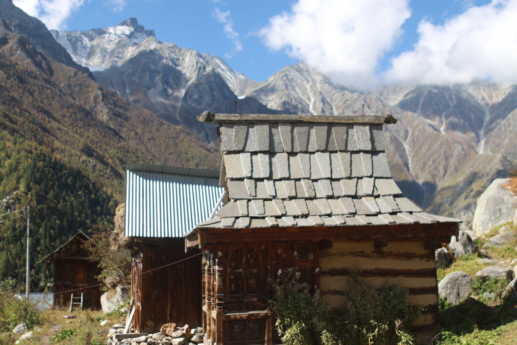 Canon EOS 50D + Canon EF 24-70mm F2.8L USM sample photo. Traditional himachal buildings, chitkul photography