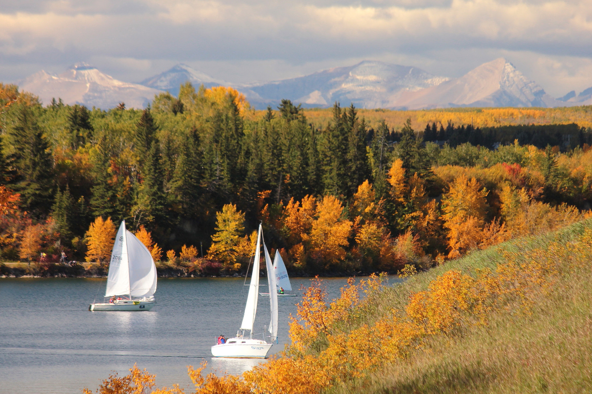 Canon EF-S 55-250mm F4-5.6 IS II sample photo. Sailing in autumn photography