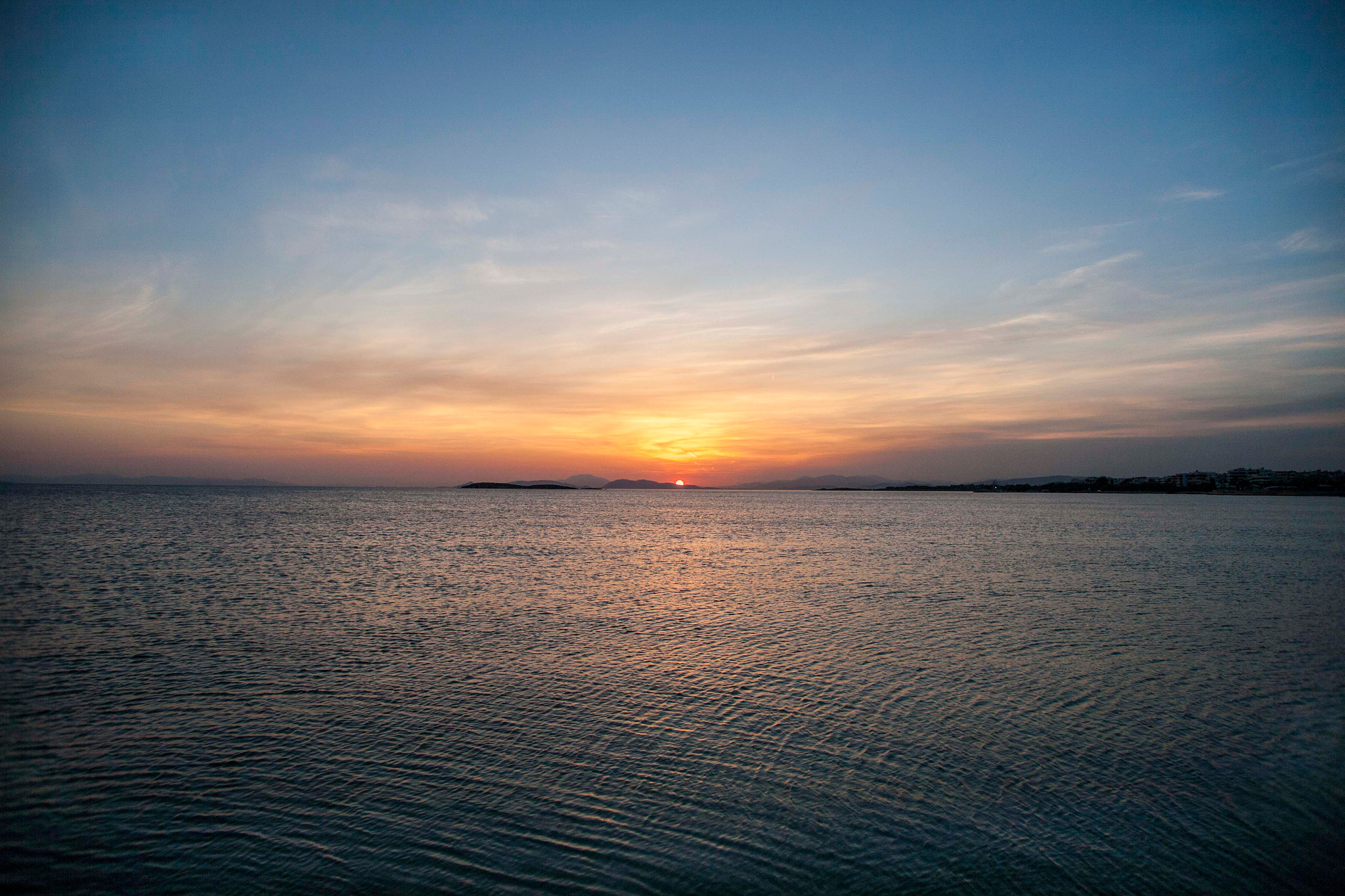 Canon EOS 5D sample photo. A sunset in a steely blue photography