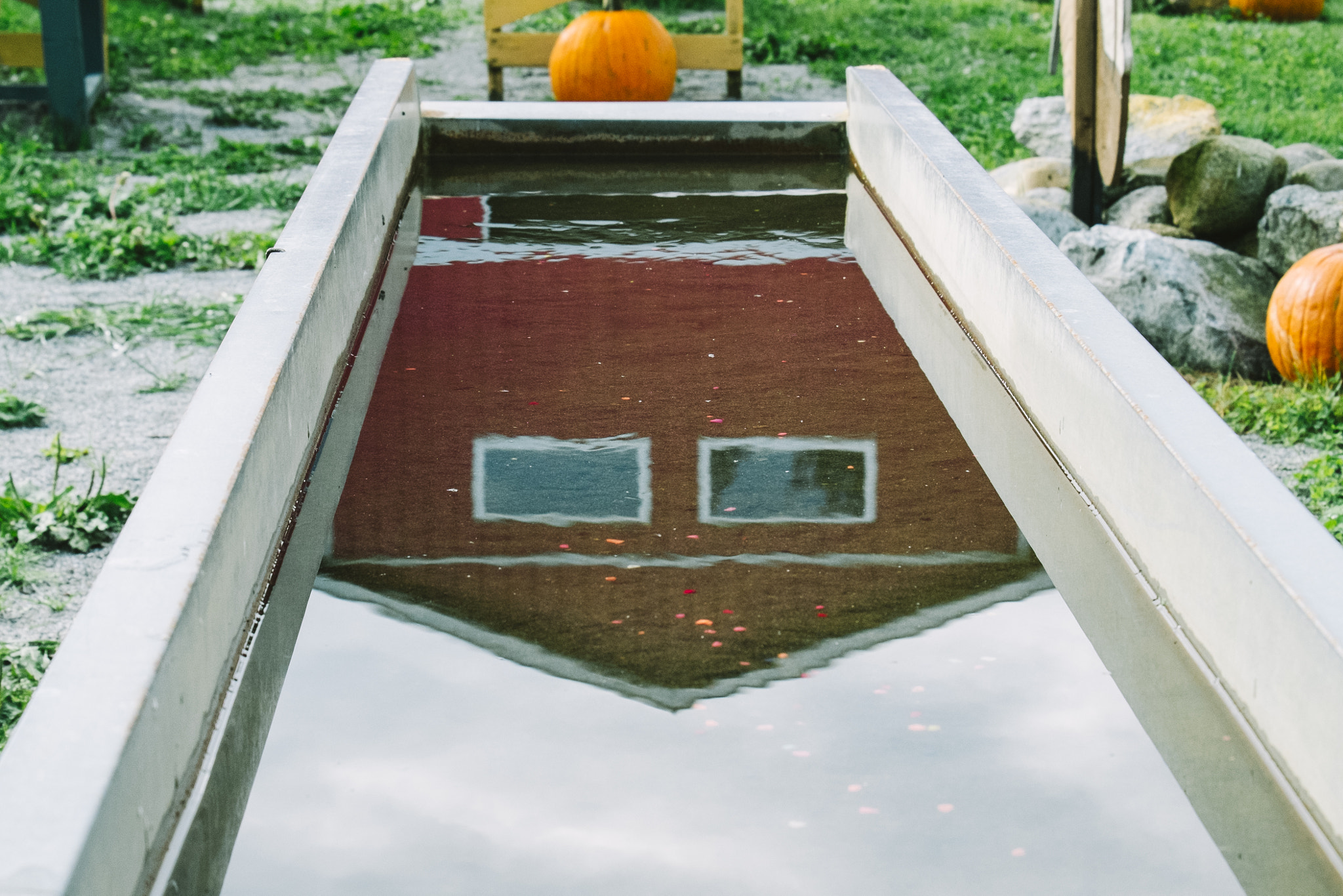 Fujifilm X-Pro1 + Fujifilm XC 50-230mm F4.5-6.7 OIS sample photo. Barn reflection photography