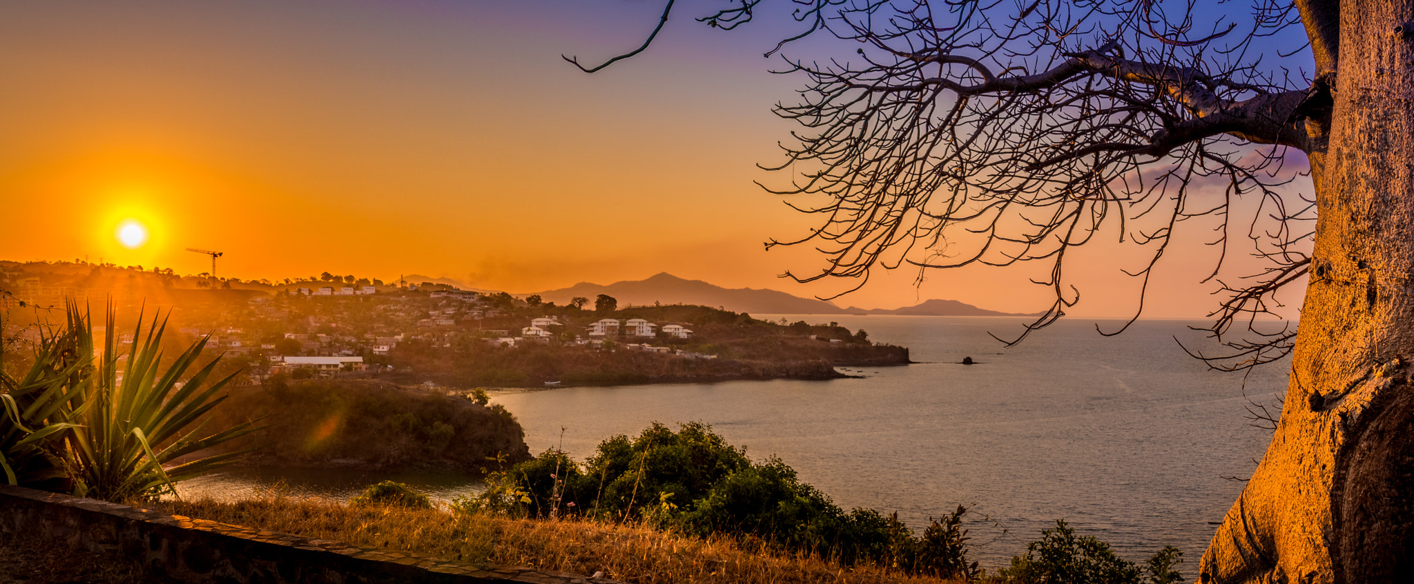 Canon EF 24-70mm F4L IS USM sample photo. Sunset over koungou, mayotte photography