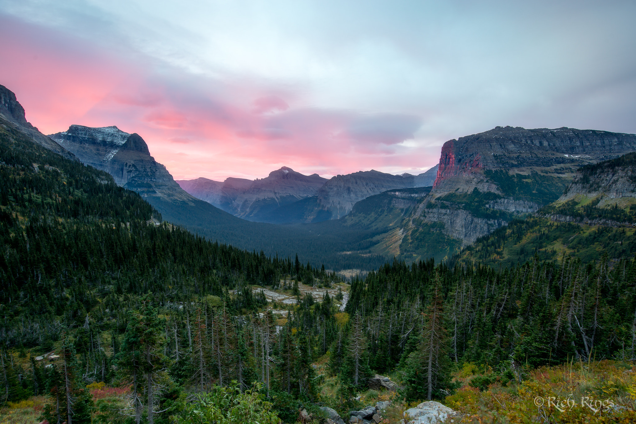 Nikon AF-S Nikkor 18-35mm F3.5-4.5G ED sample photo. Glacier np sunrise photography