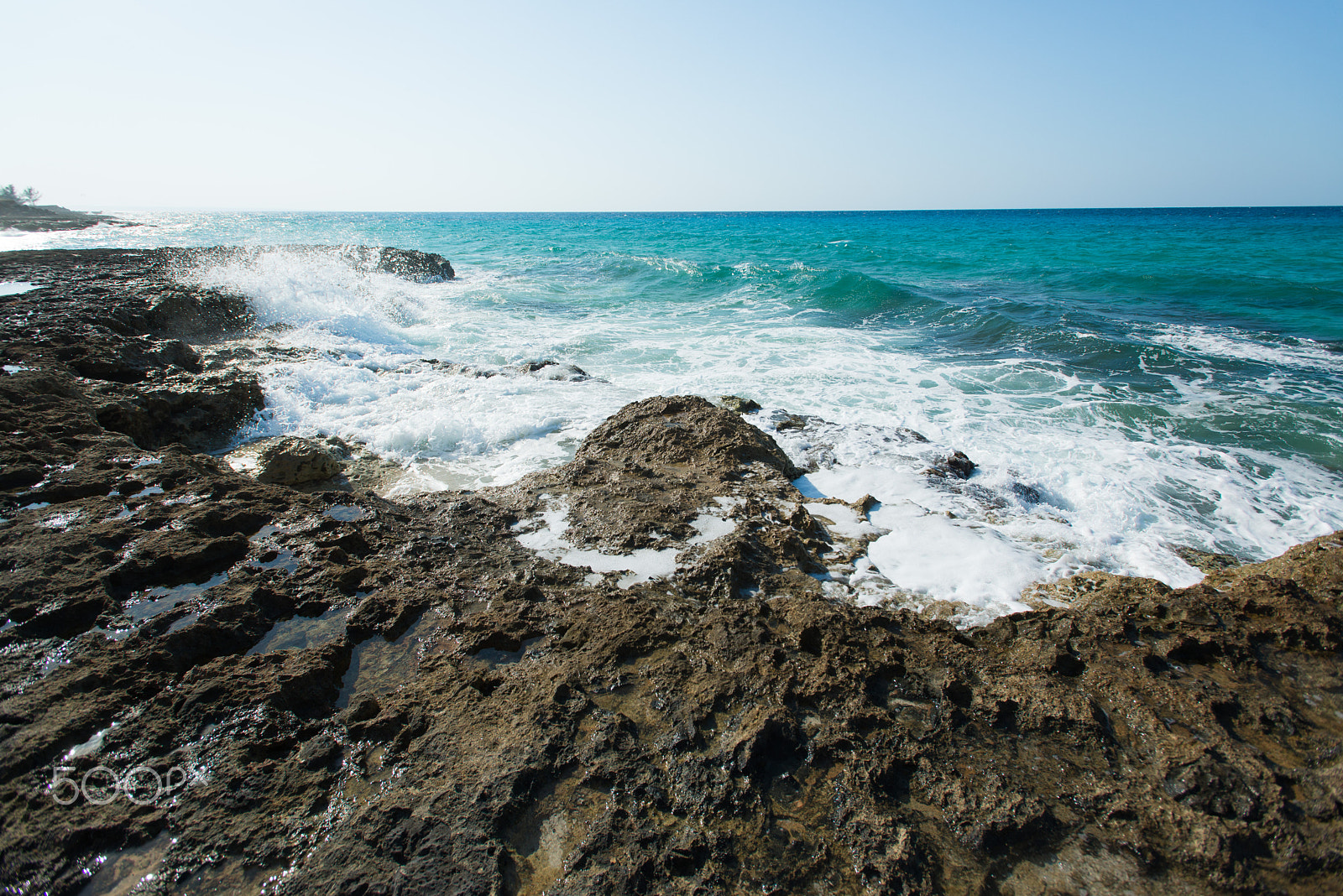 Nikon D600 sample photo. High waves of the caribbean sea are splashing against cliffs and photography