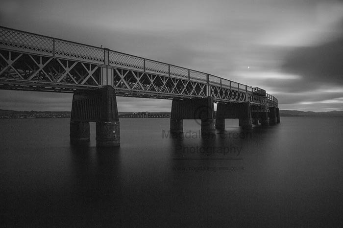 Nikon D700 sample photo. Sense of silence - tay rail bridge - black and white - dundee sc photography