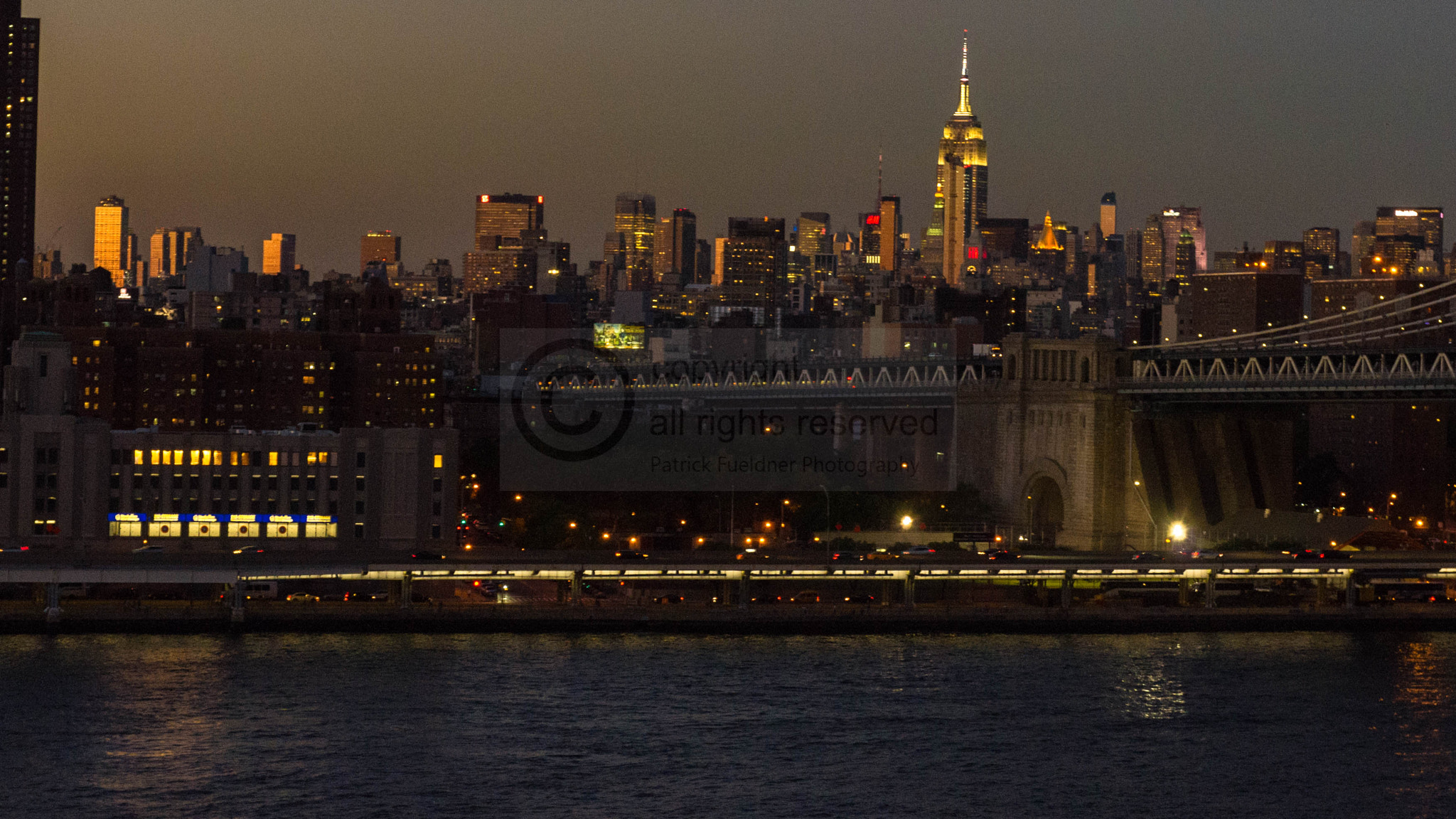 Pentax K-r sample photo. Washington bridge and empire state building after dawn photography