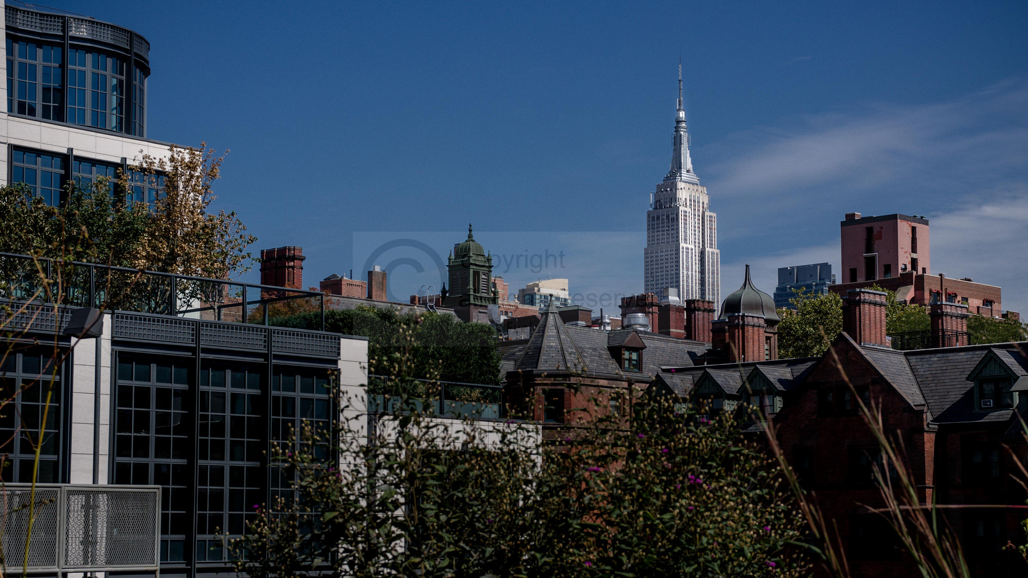 Pentax K-r sample photo. Empire state building seen from highline park photography