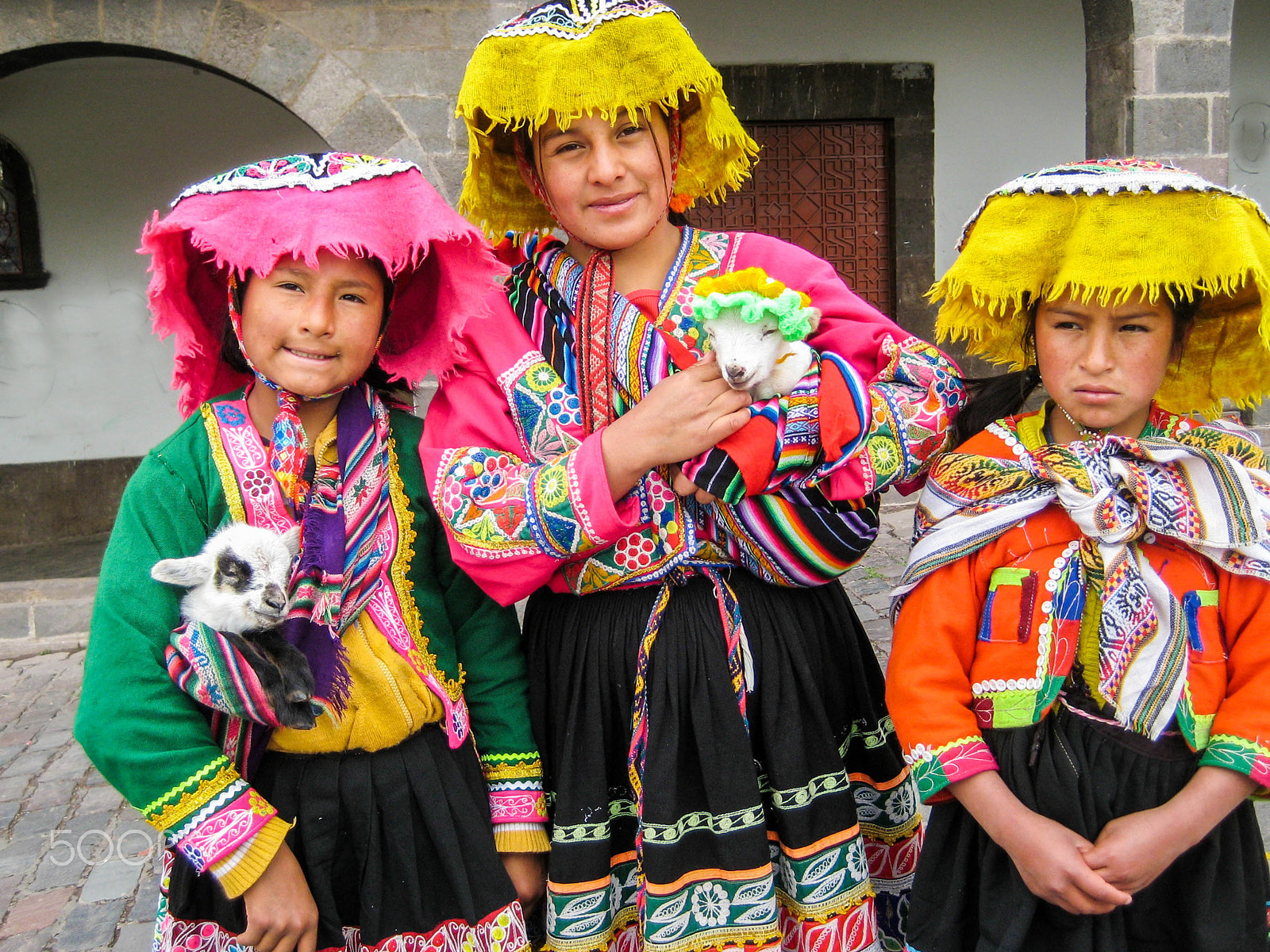 Canon POWERSHOT SD1000 sample photo. Andes kids with baby llamas photography