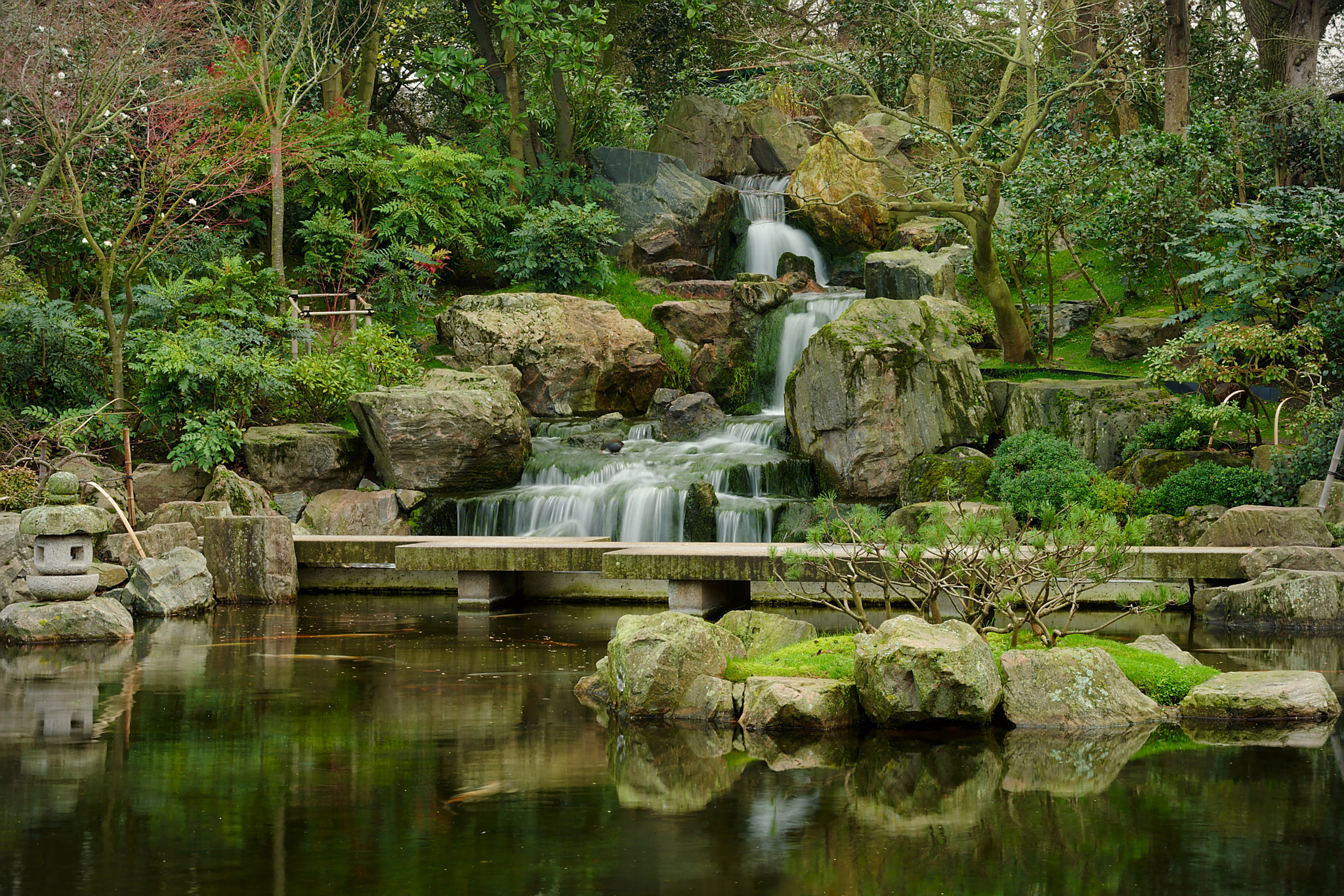 Nikon D800 + AF Zoom-Nikkor 28-80mm f/3.3-5.6G sample photo. Waterfall - kyoto garden (holland park, london, uk) photography
