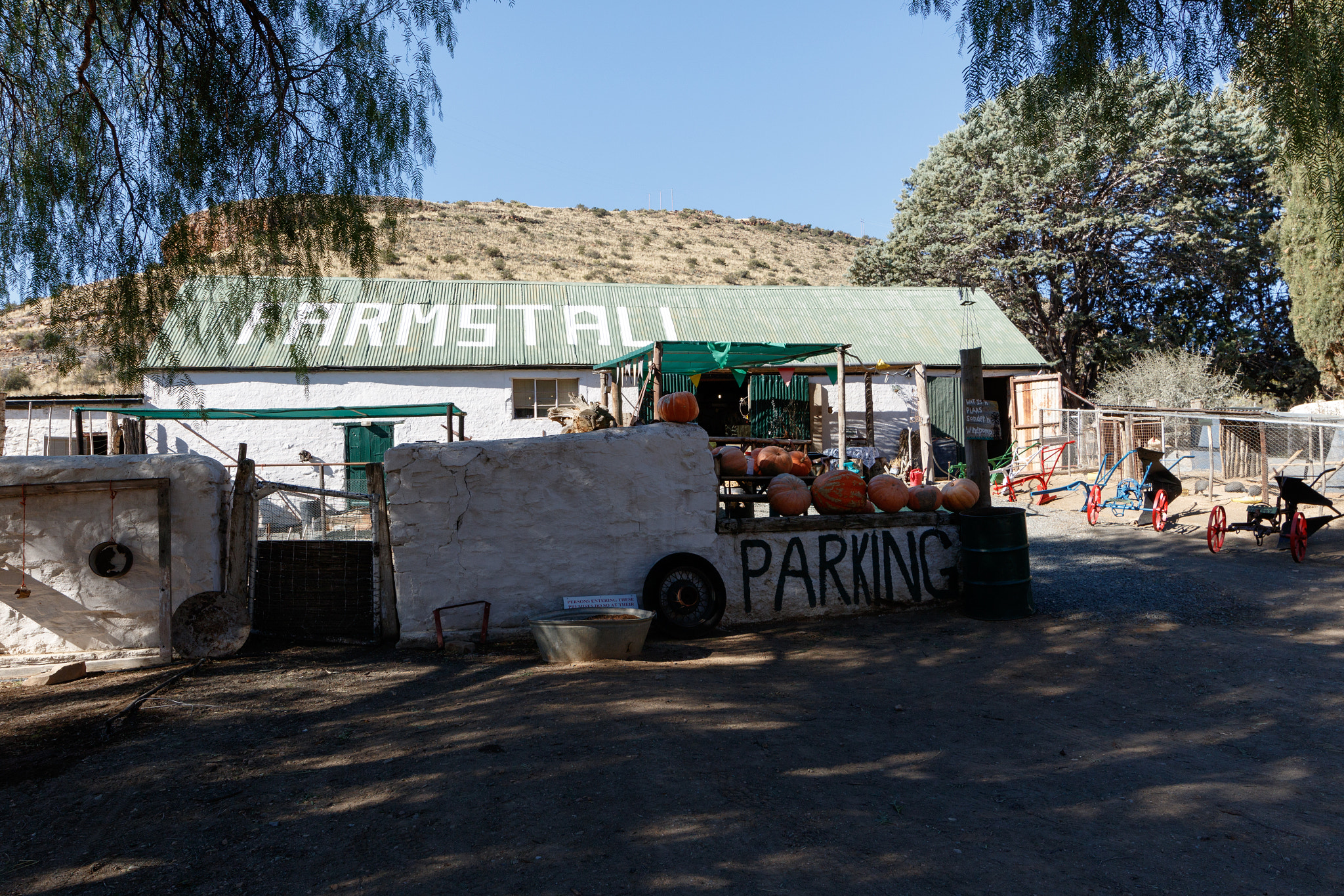 Canon EF 300mm f/2.8L sample photo. Farmstall - come park and enjoy - de toren farm stall -  nieu-bethesda photography