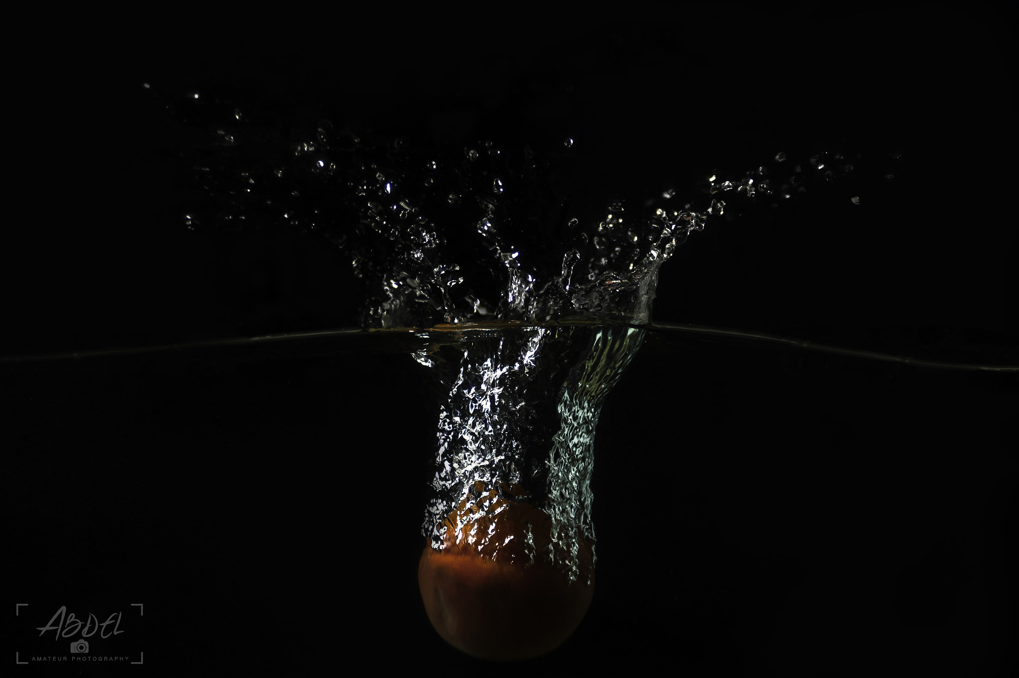 Nikon D50 sample photo. A peach floating in water photography