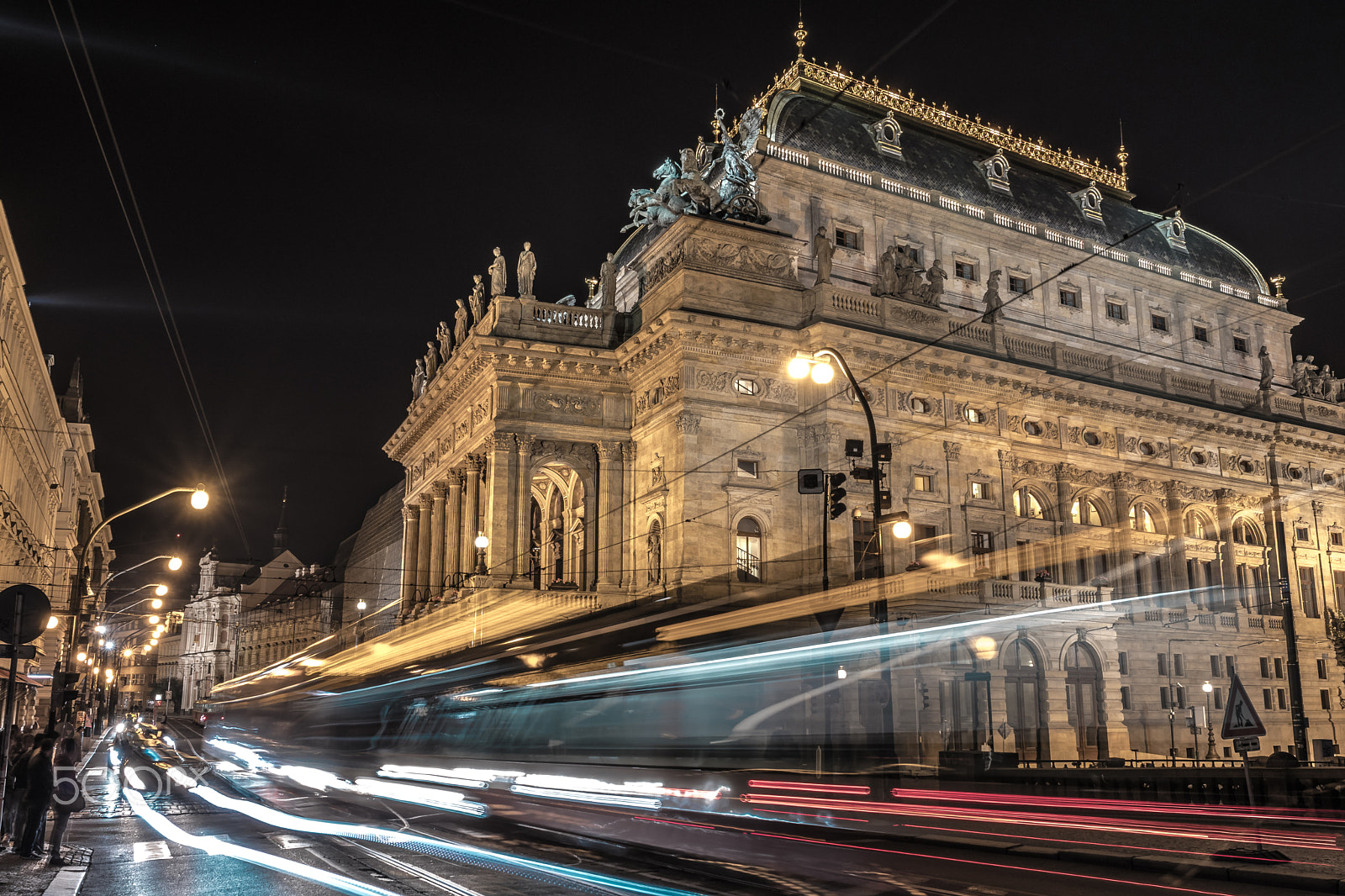 Canon EOS 80D sample photo. National theater of prague light trails photography