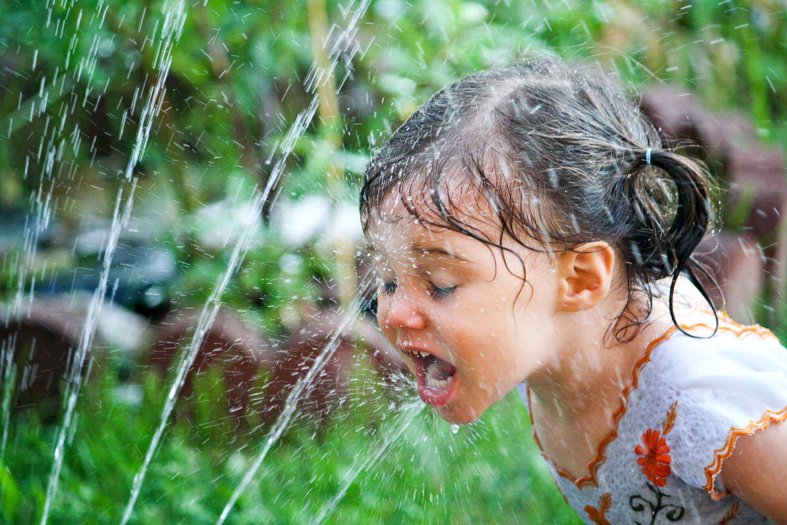Canon EF-S 55-250mm F4-5.6 IS sample photo. Sprinkler face photography