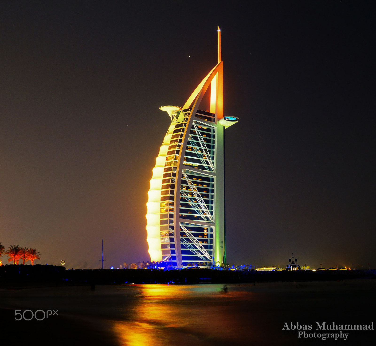 E 18-50mm F4-5.6 sample photo. Burj al arab - uae flag photography