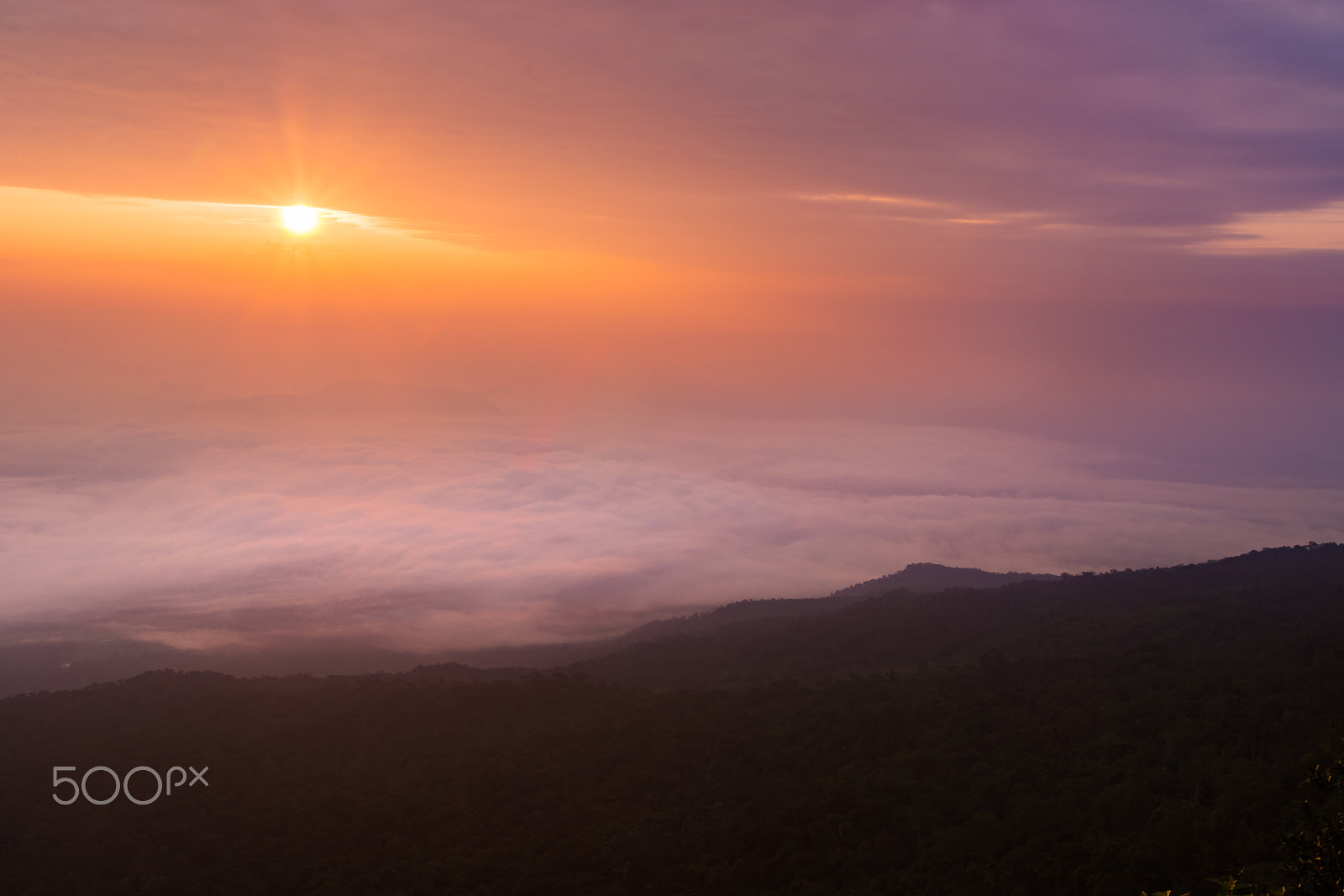Sigma 17-70mm F2.8-4 DC Macro OS HSM | C sample photo. Sunrise landscape of foggy and cloudy mountain valley. photography