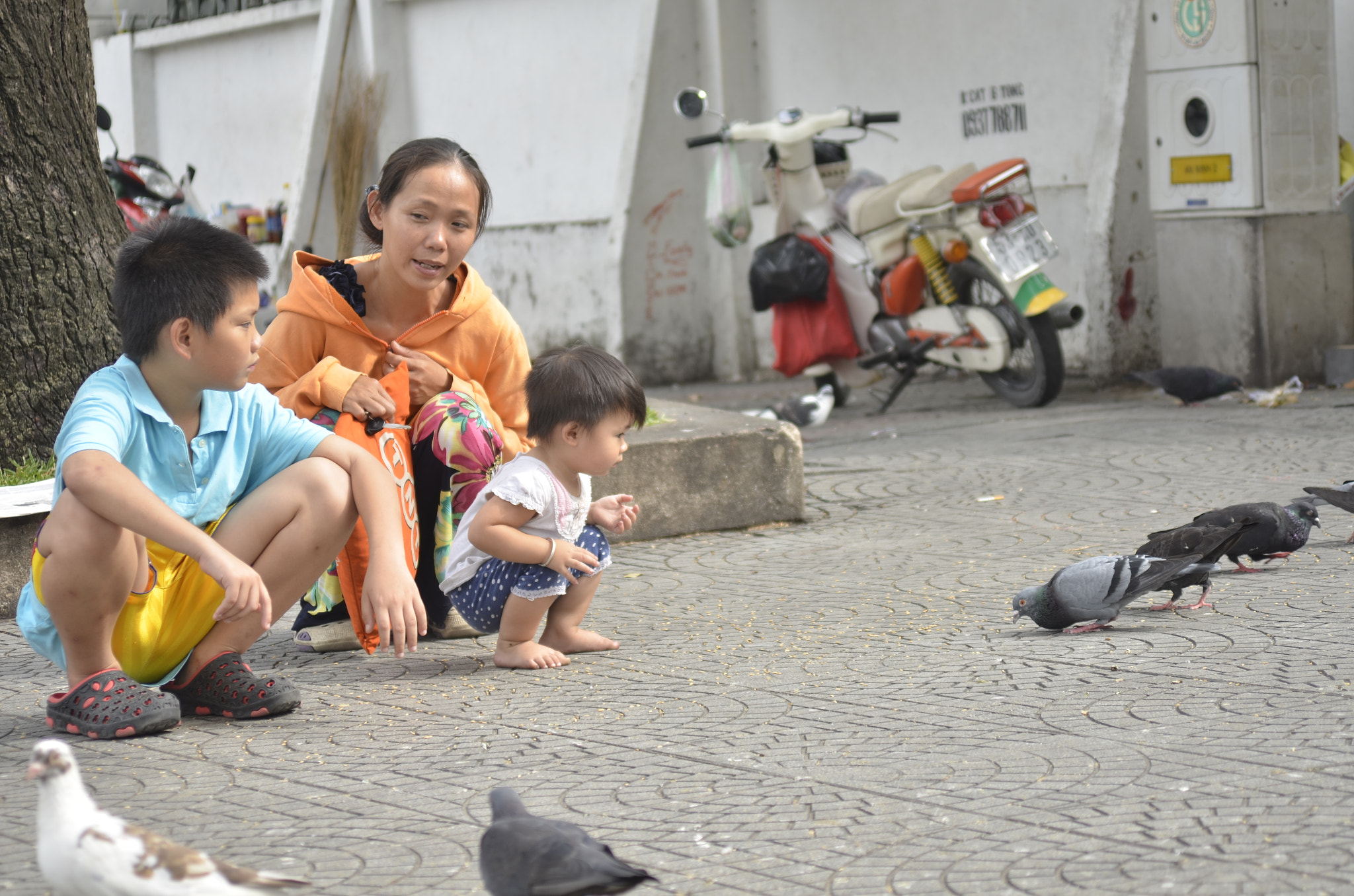 Nikon D7000 + AF Zoom-Nikkor 28-70mm f/3.5-4.5 sample photo. Kids and birds photography