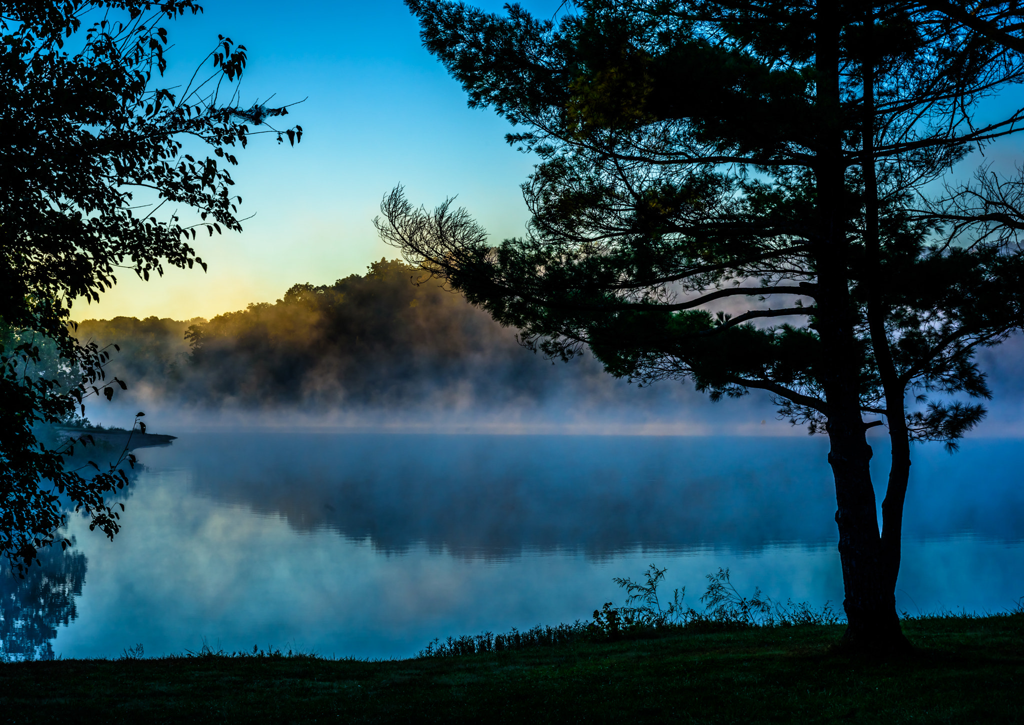 Nikon D810 + Nikon AF Micro-Nikkor 60mm F2.8D sample photo. Misty lake photography