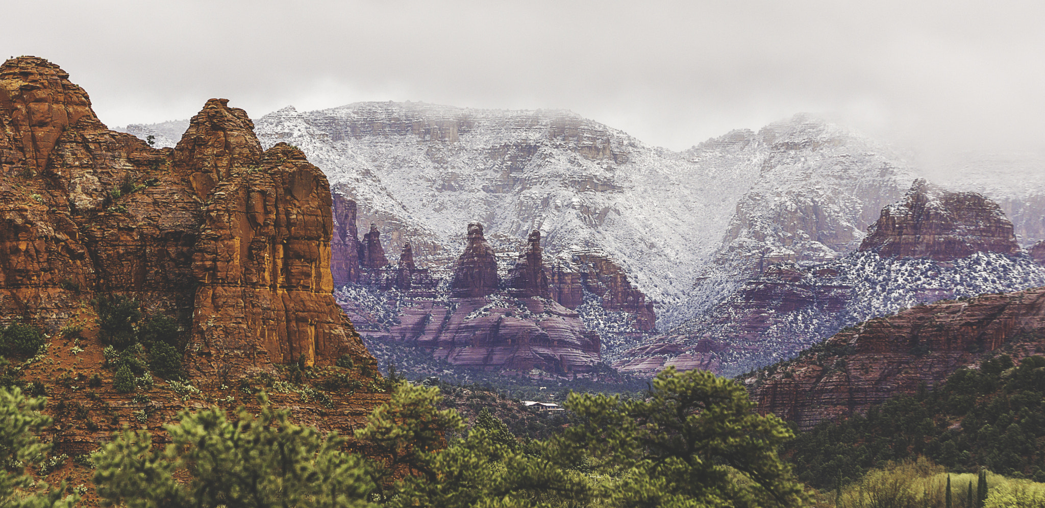 Sony SLT-A77 sample photo. Snow over the red rocks of sedona photography