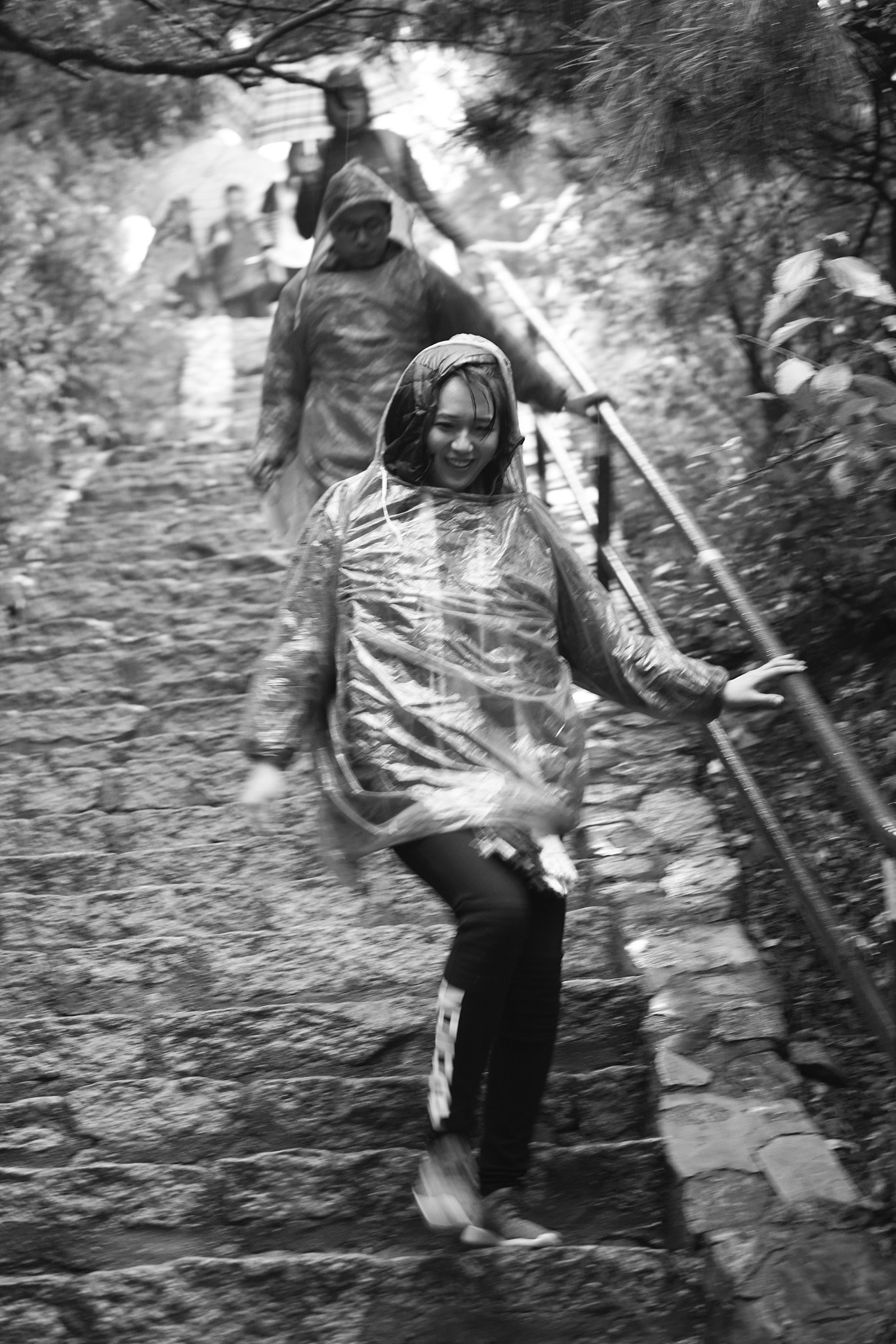 Sony a7R II + Sony FE 70-200mm F4 G OSS sample photo. Climbing mountain in the rain photography