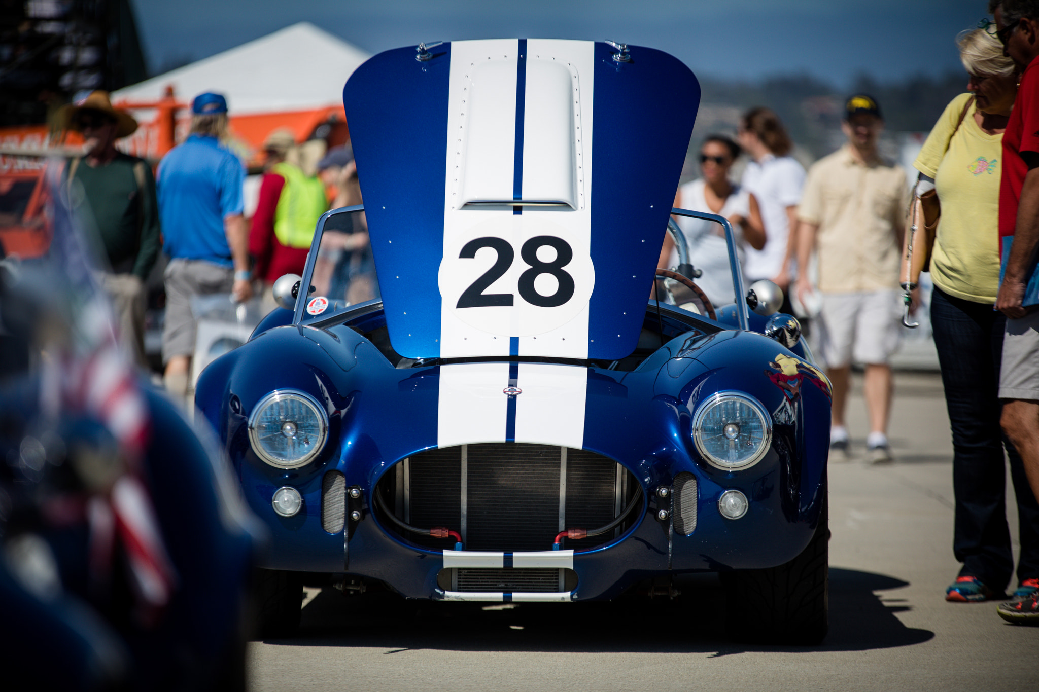 Sigma 70-200mm F2.8 EX DG OS HSM sample photo. Shelby cobra bathing in the california sun photography